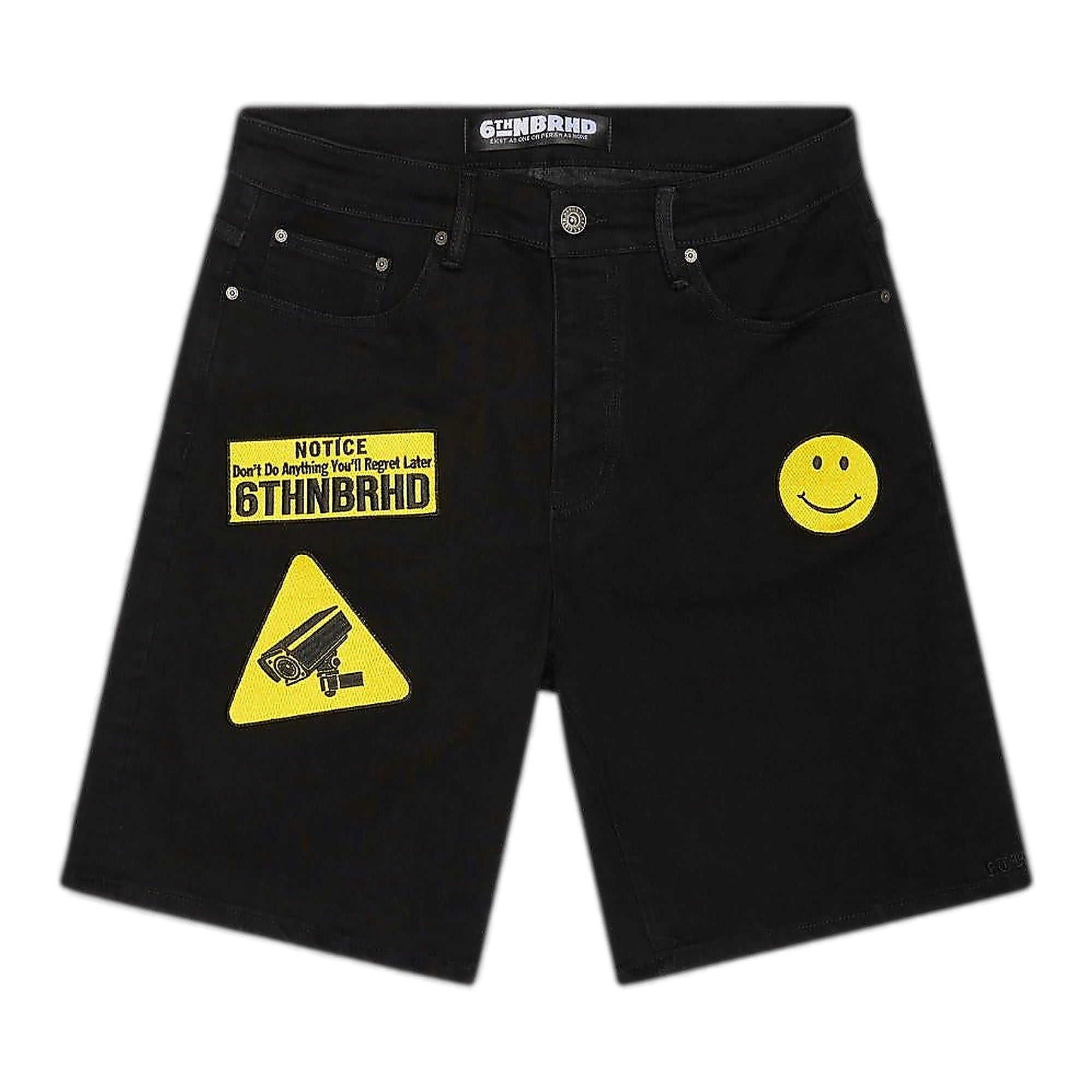 6Th Nbrhd Surveillance Denim Shorts Men - Black