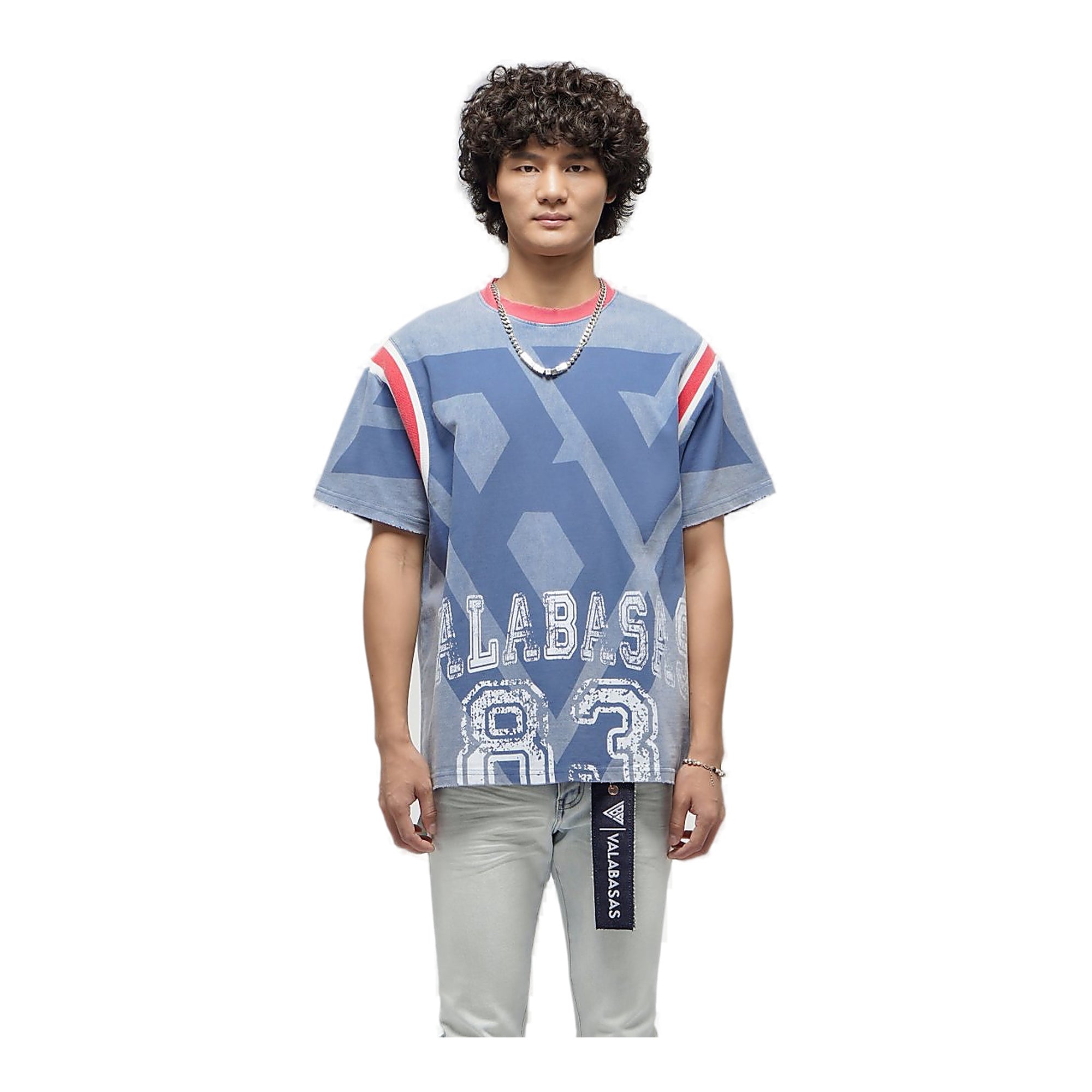 Valabasas Athletics T-Shirt - Oversized Vintage Blue