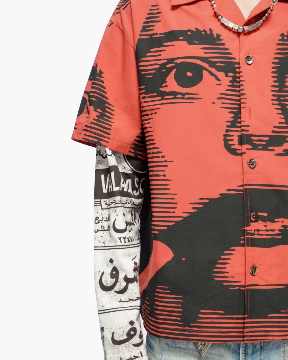 Death Note Red Layered Button Down Shirt - Valabasas