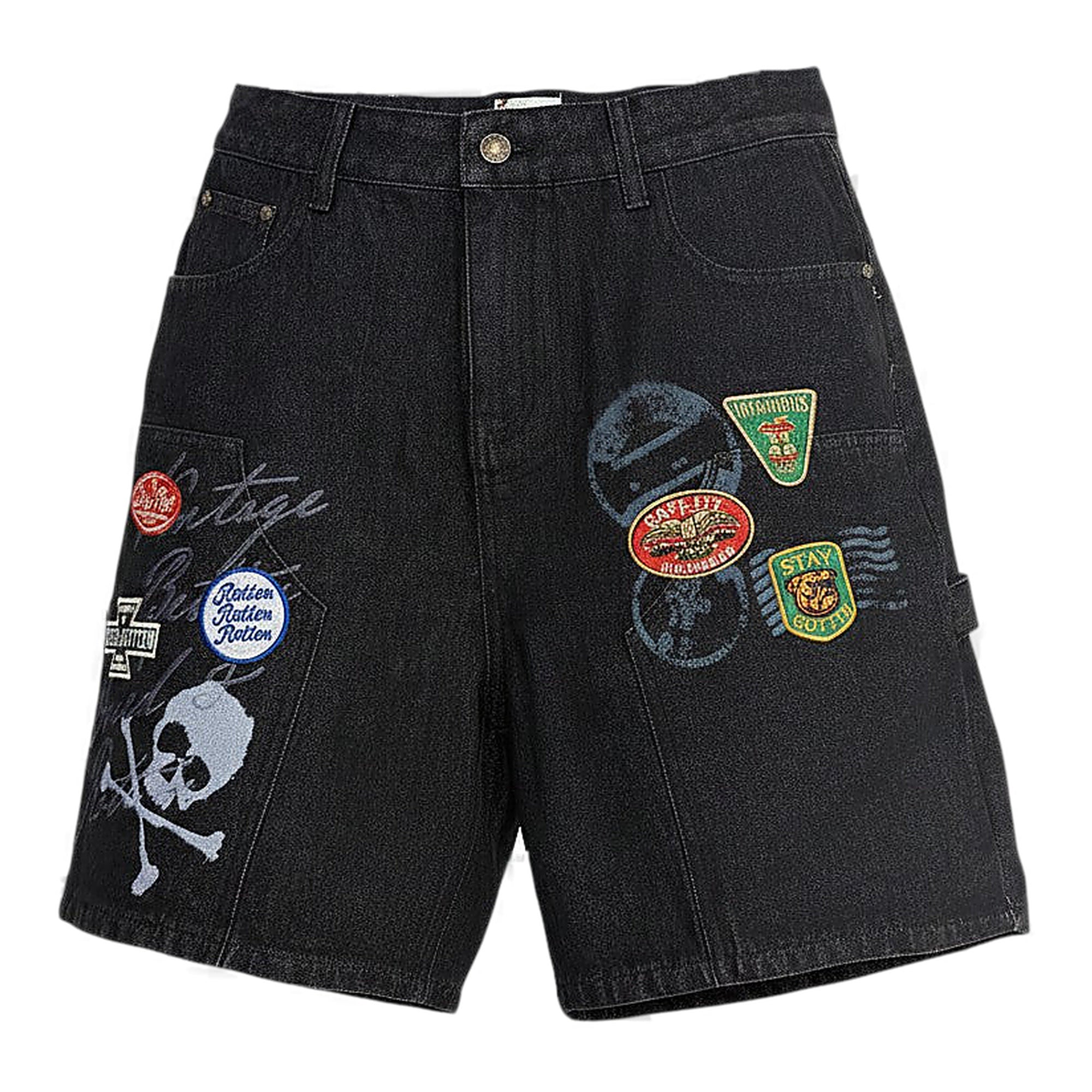 Dry Rot Patch Denim Shorts - Graphic