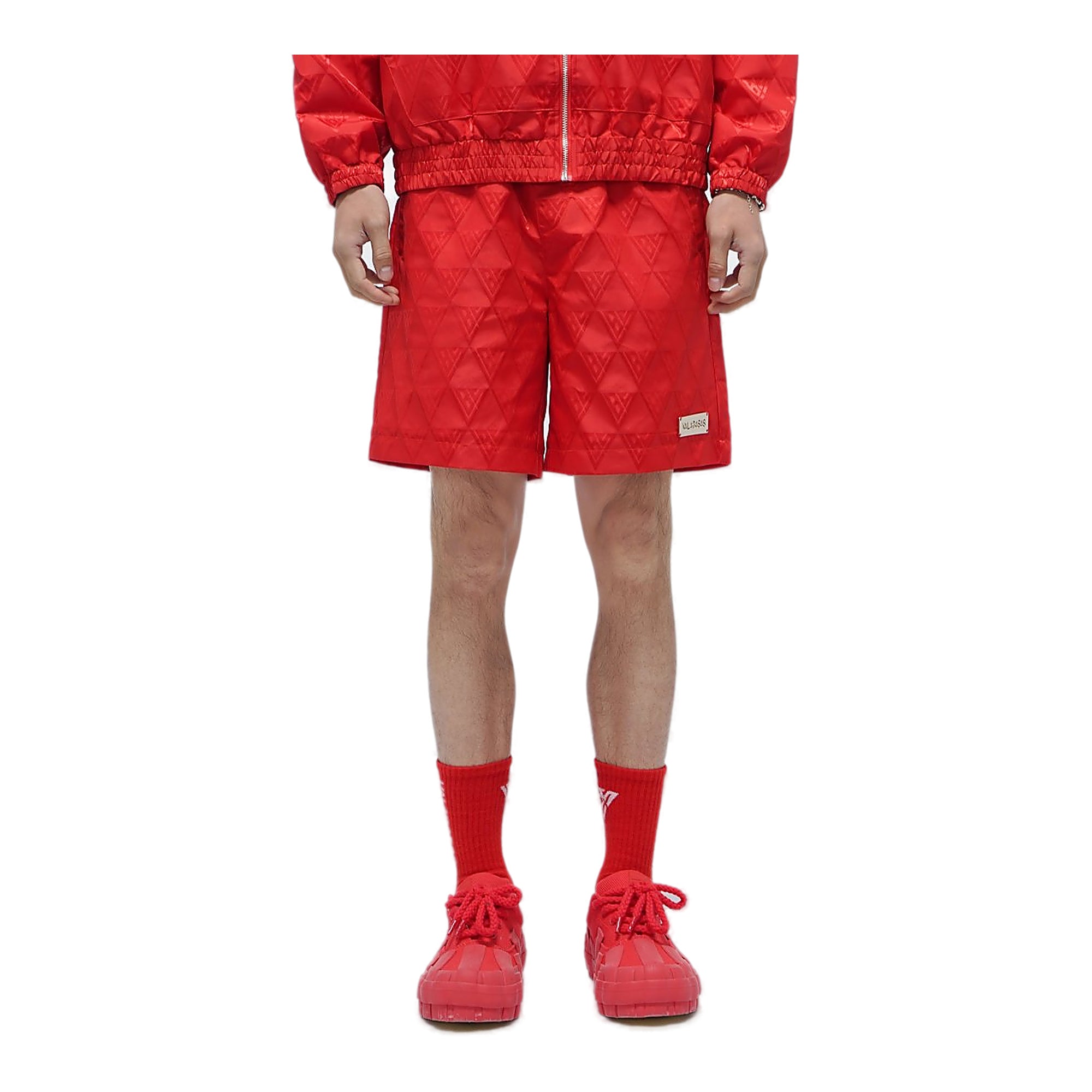 Valabasas Logo Shorts - All-Over Pattern Red