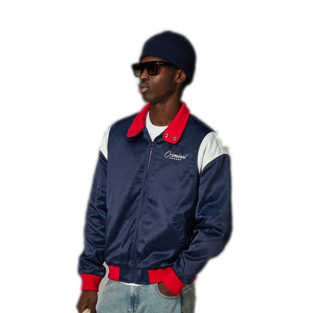 Criminal Damage Men's Bomber Jacket - Navy