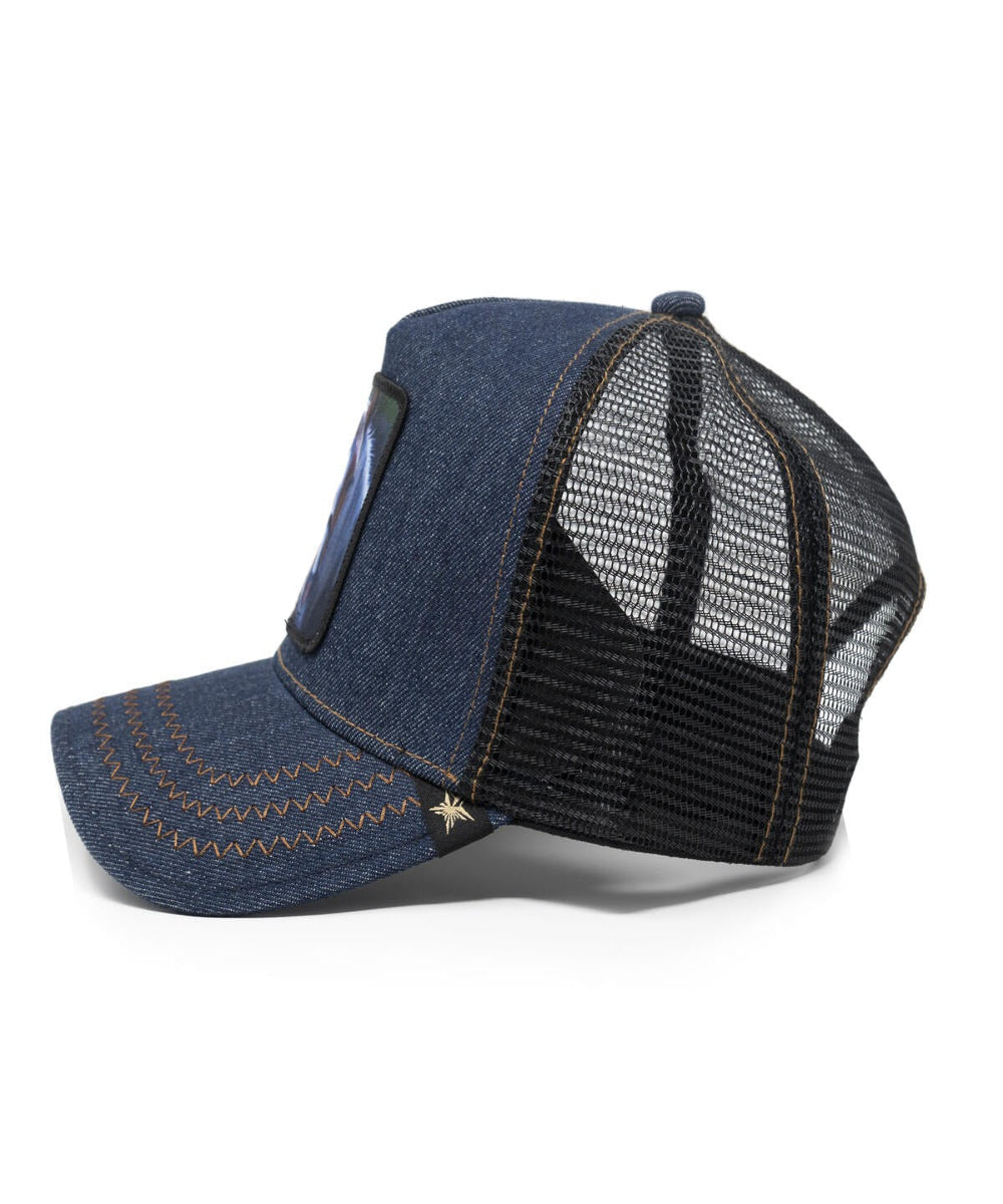 Gold Star Horse Trucker Hat - Blue