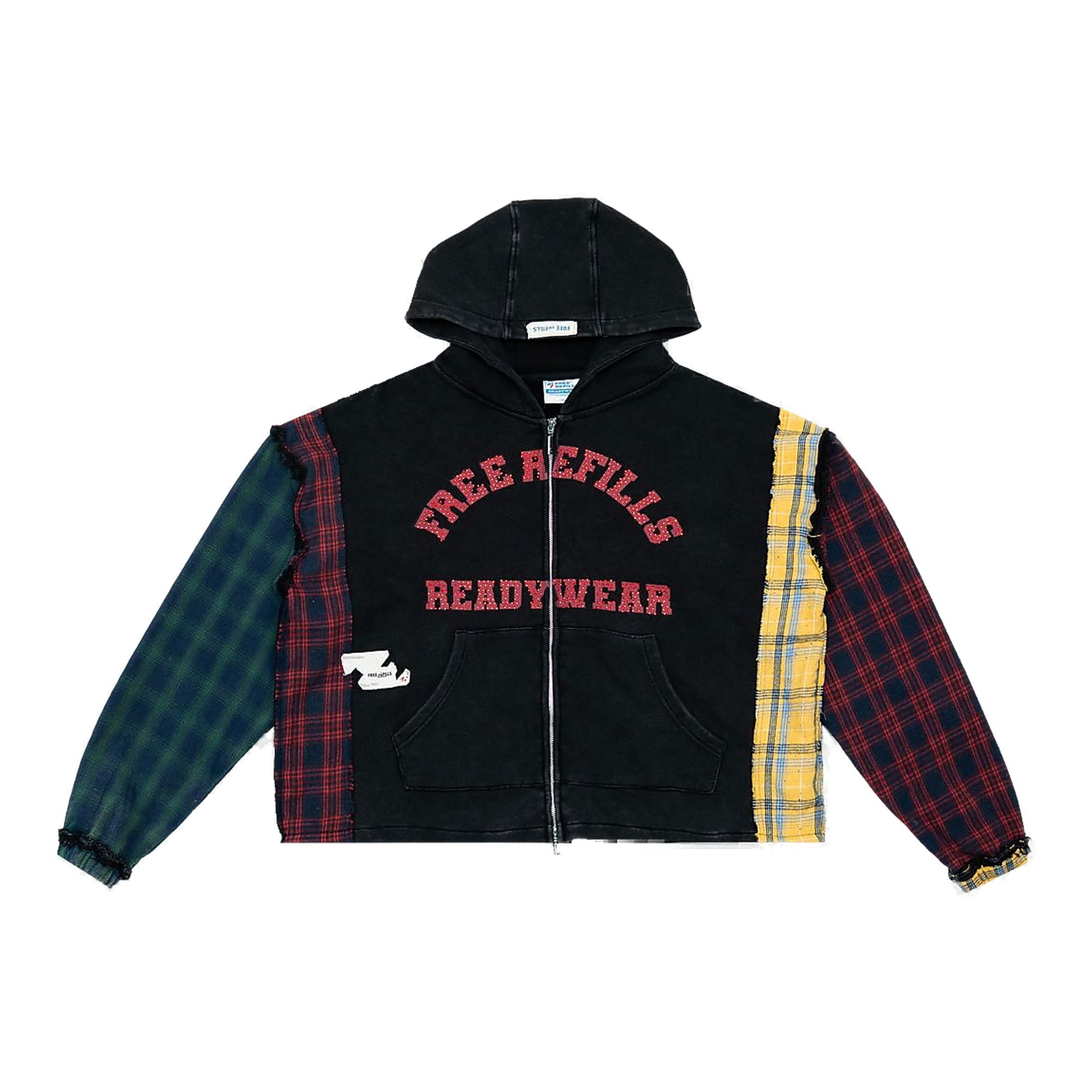 Free Refills Multi Flannel Hoodie Men's - Black