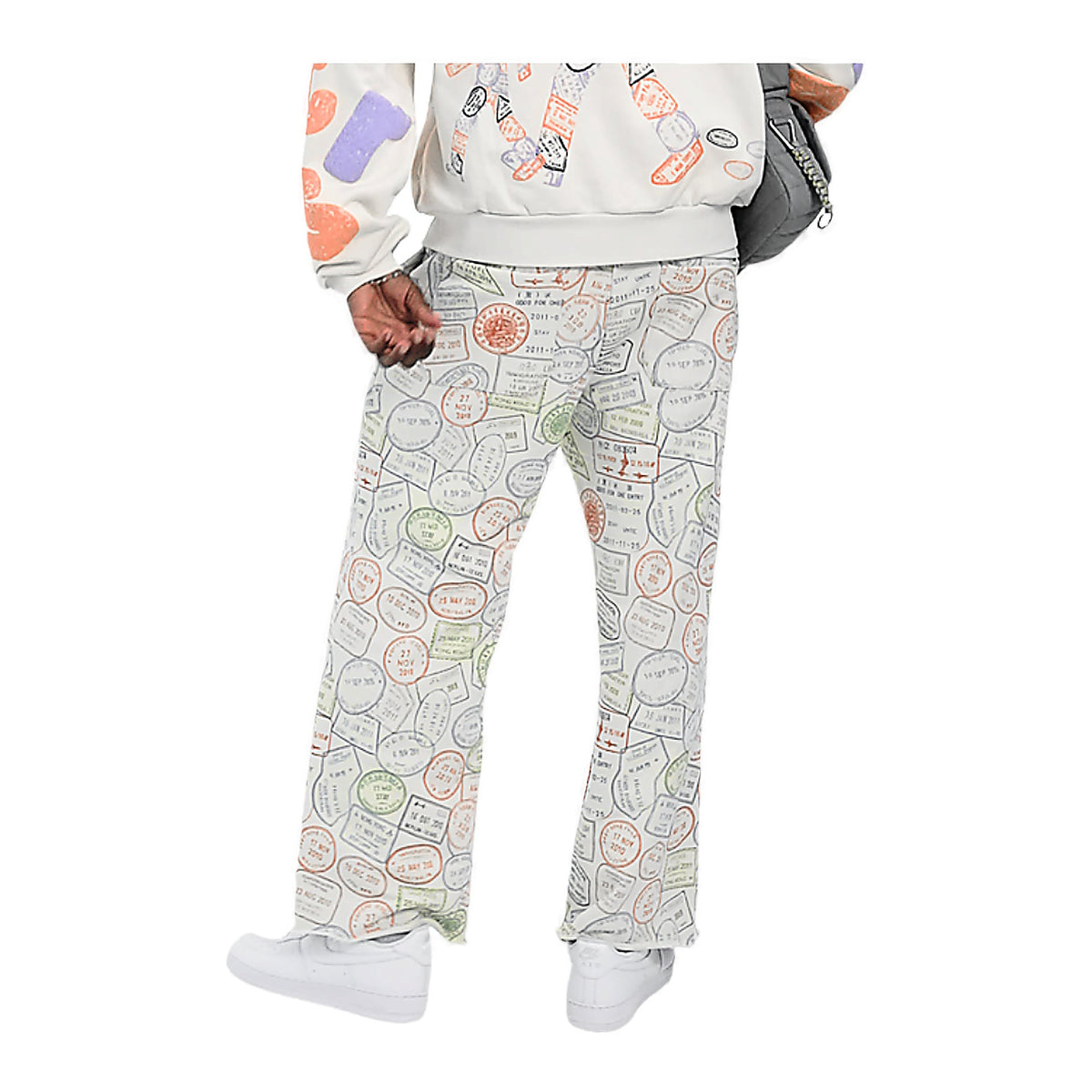 Red Letters Where U Are Jogger Pants - Passport Print