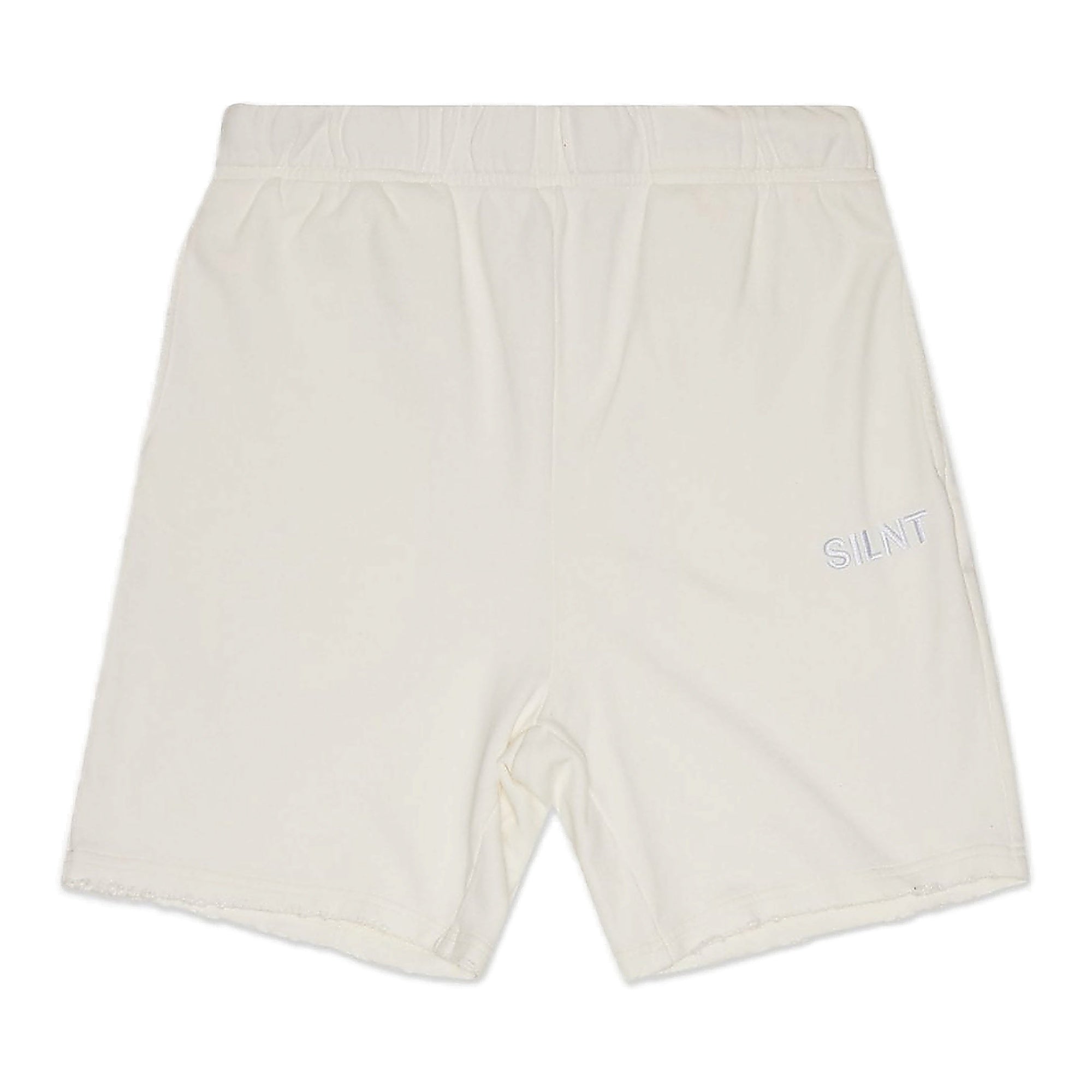 Silnt Chptrs Ripped Men's Shorts - White Color
