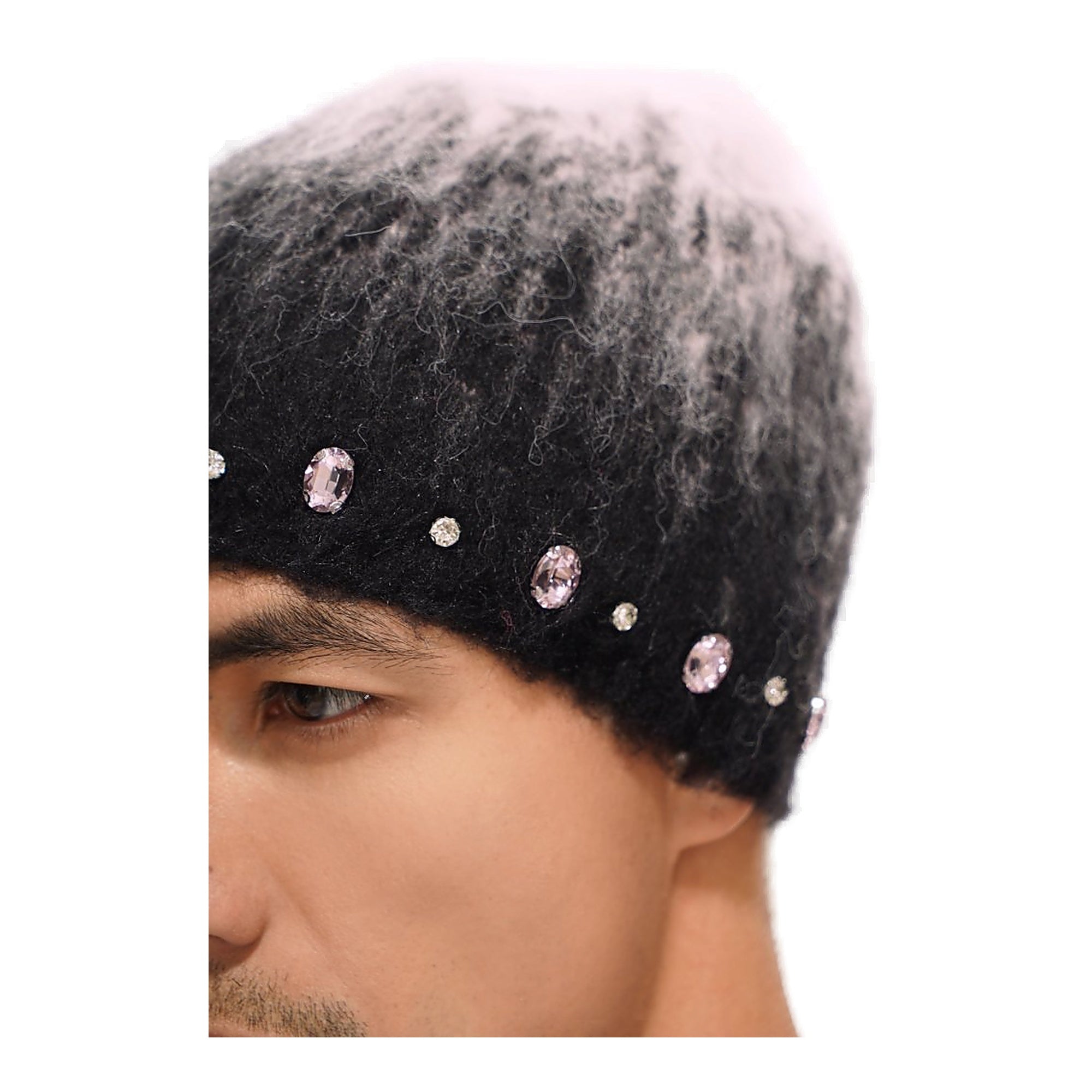 Valabasas Triage Mohair Black Beanie - Soft Texture