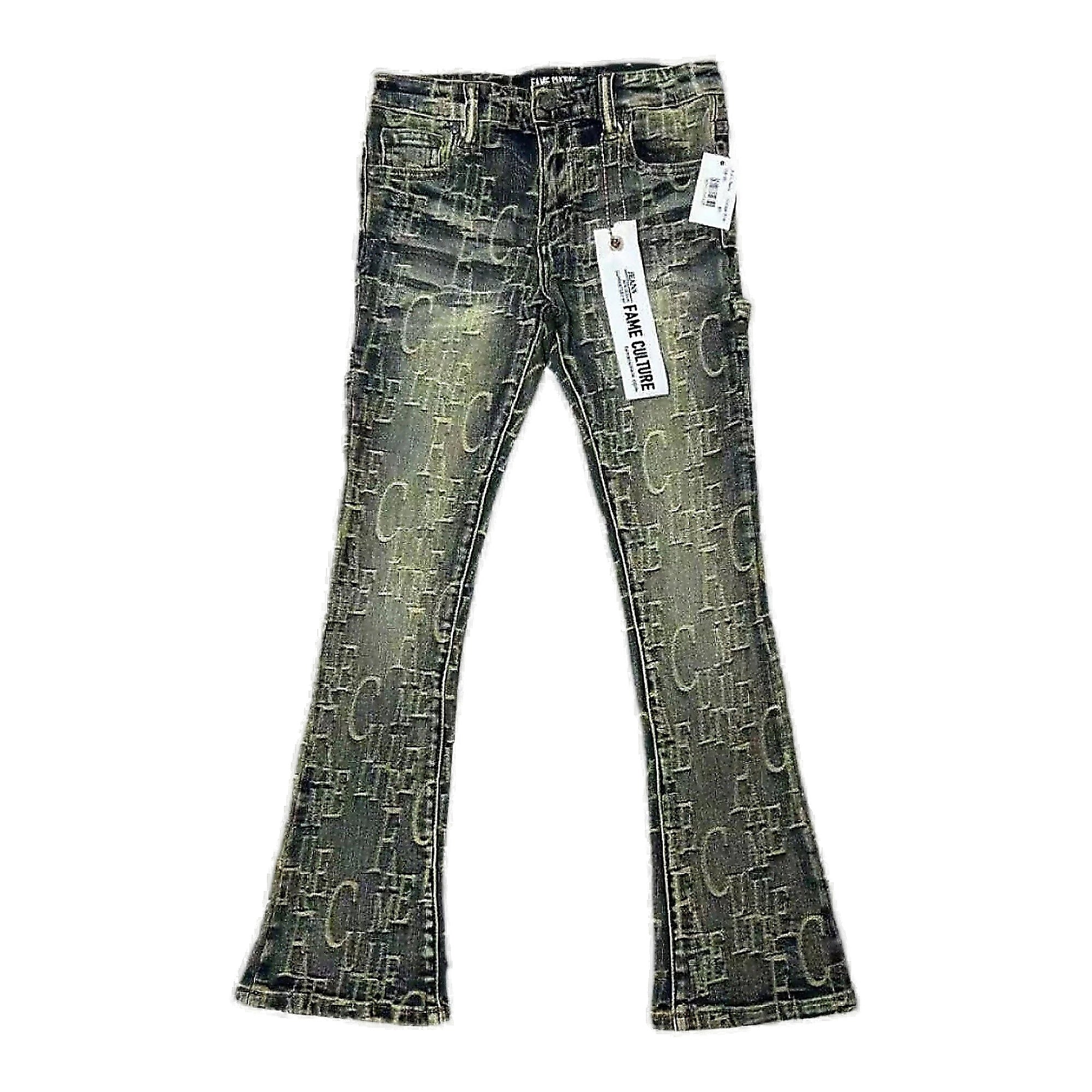 Fame Culture Puzzled Jeans - Acid Wash