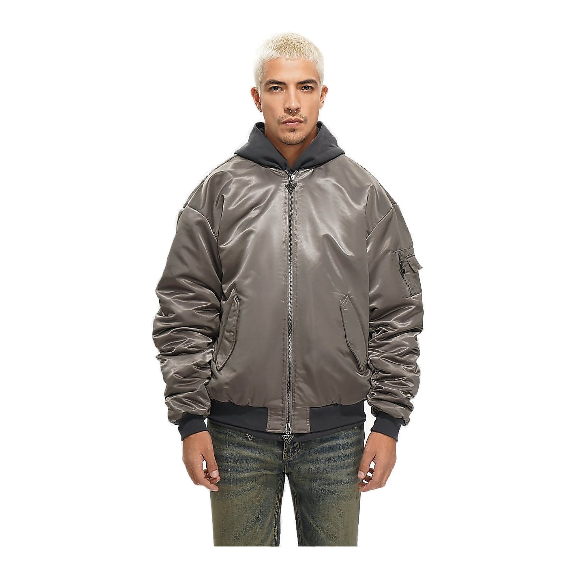 Valabasas Utility Bomber Jacket - Water-Resistant Grey