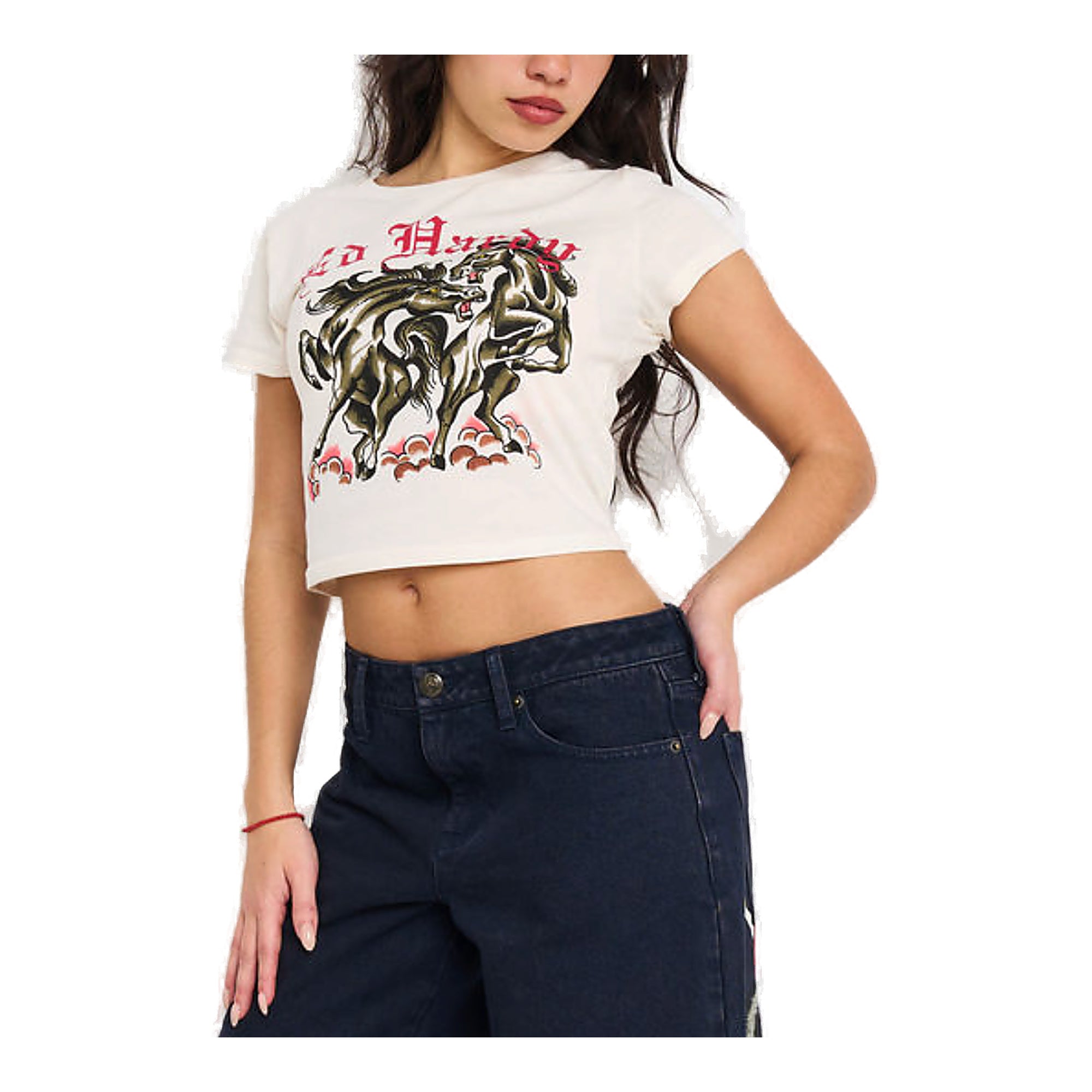 Ed Hardy Battle Horses Kids Tee - Cropped