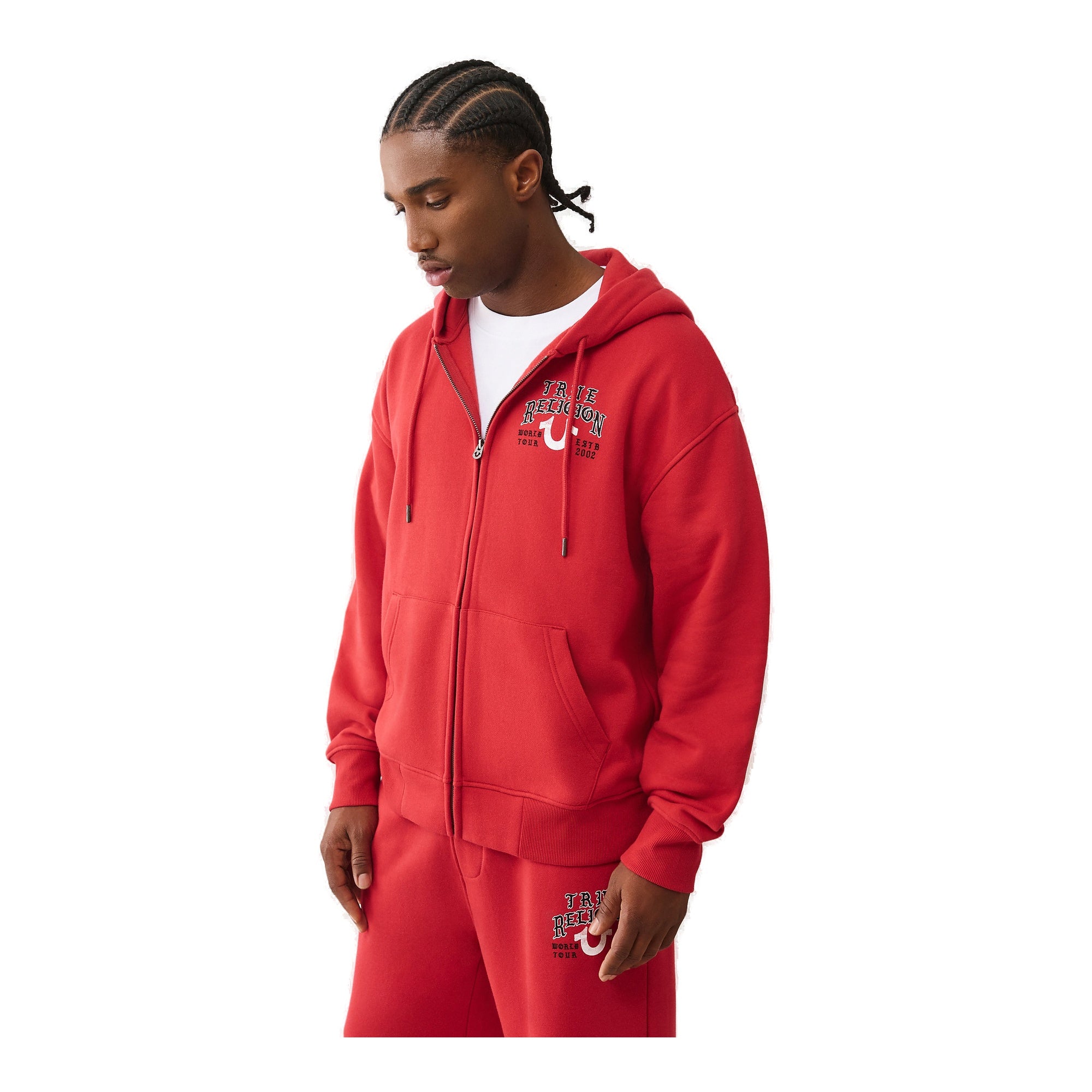 True Religion Zip Up Men's Hoodie - Red