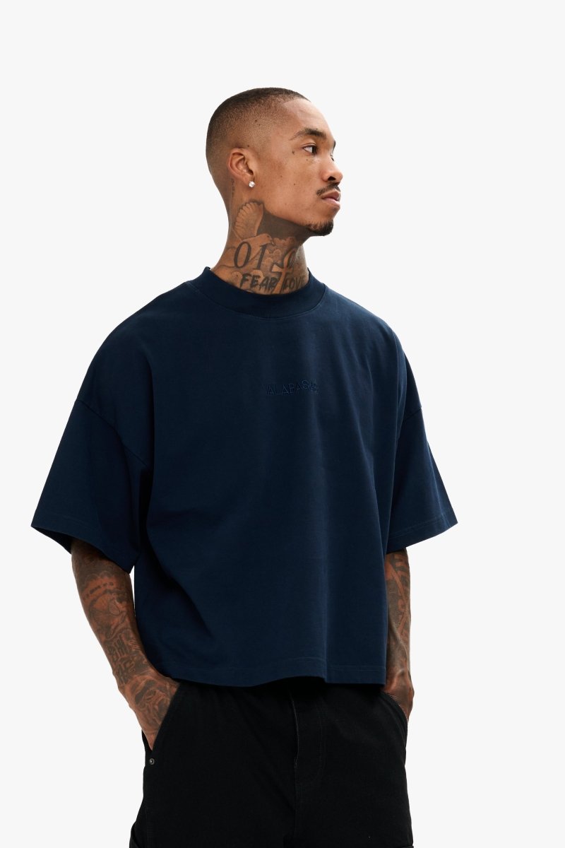 Essential Crop Tee Navy - Valabasas