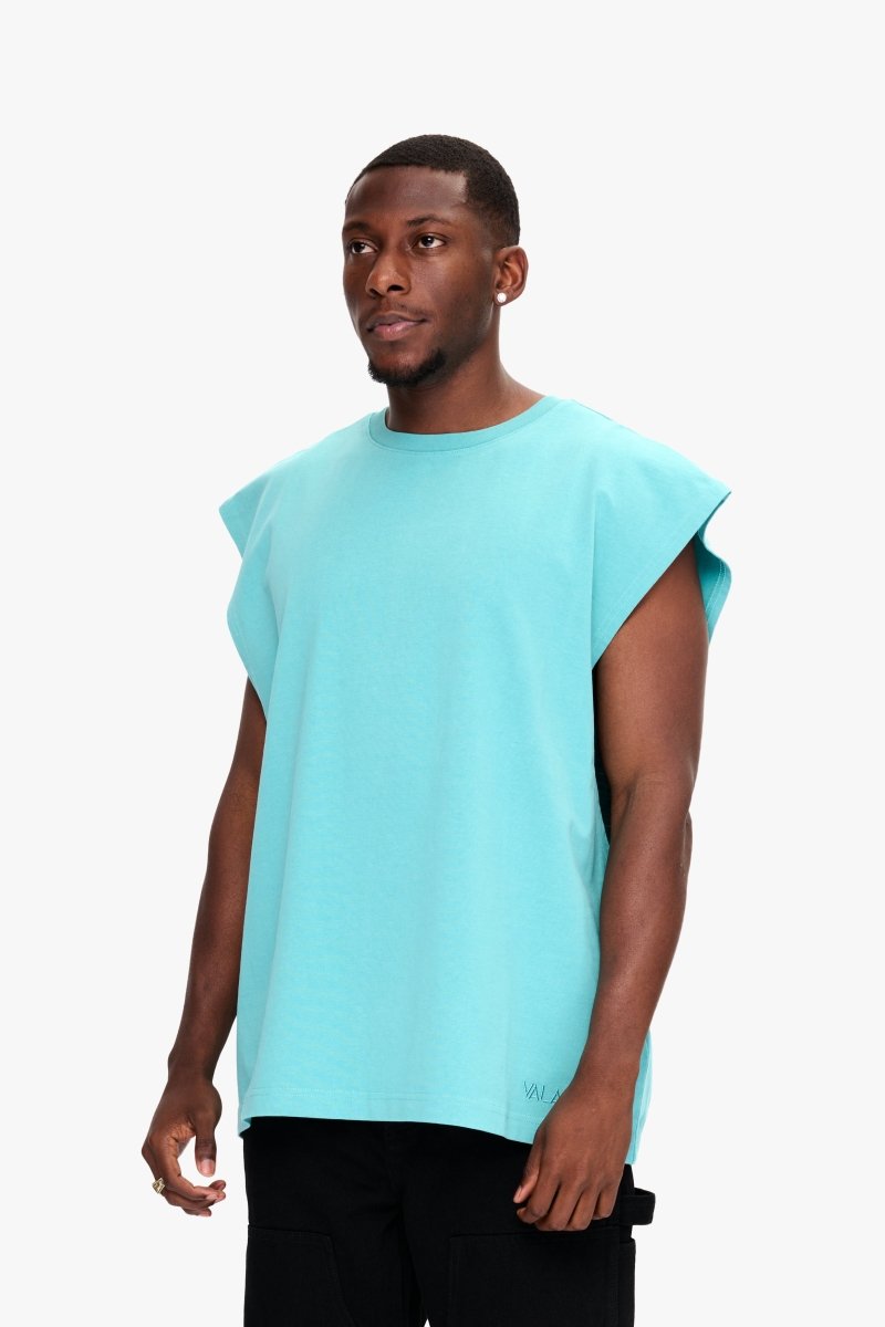 Essential Sleeveless Tee Turquoise - Valabasas