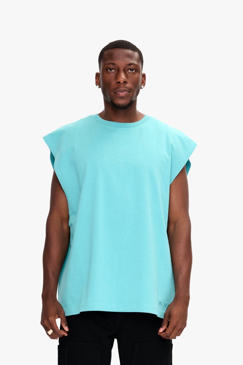Essential Sleeveless Tee Turquoise - Valabasas