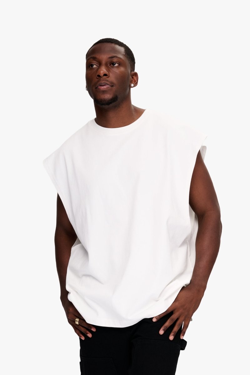 Essential Sleeveless Tee White - Valabasas