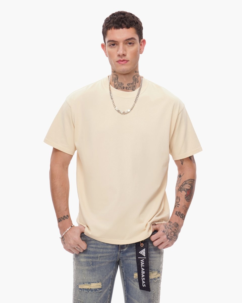 Essential Tank Beige Tee - Valabasas