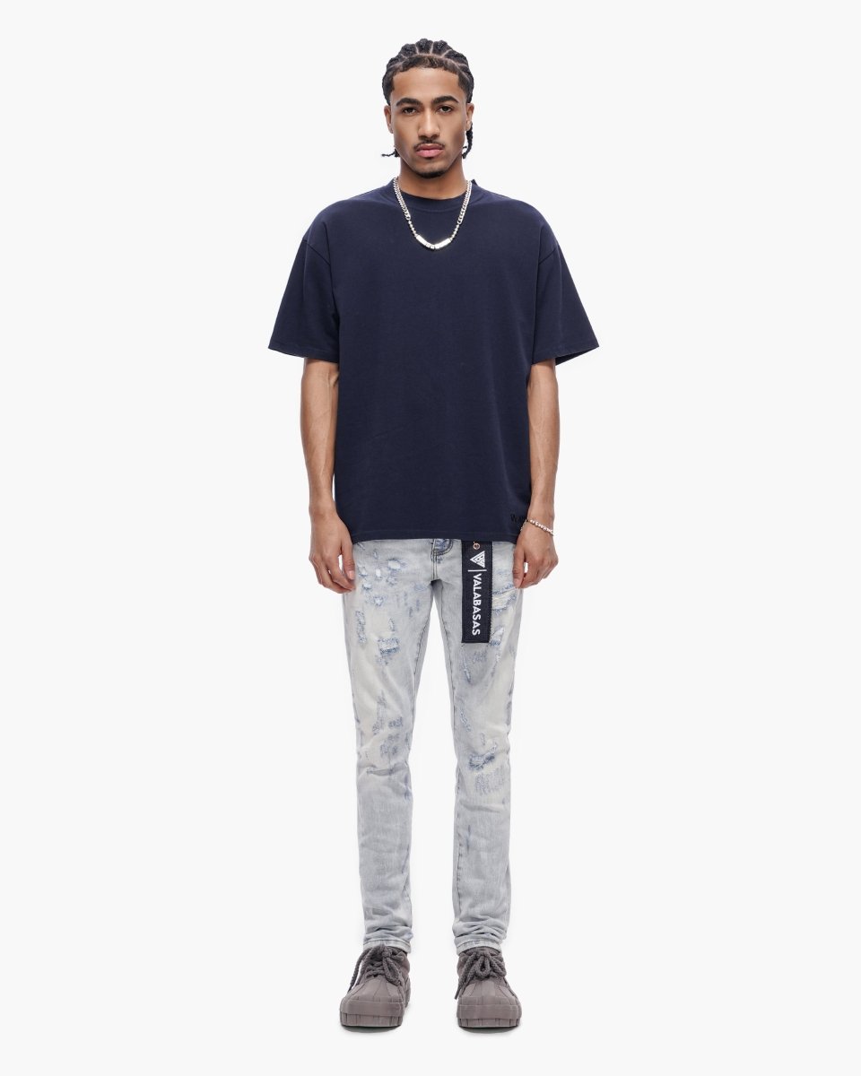Essential Tank Navy Blue Tee - Valabasas