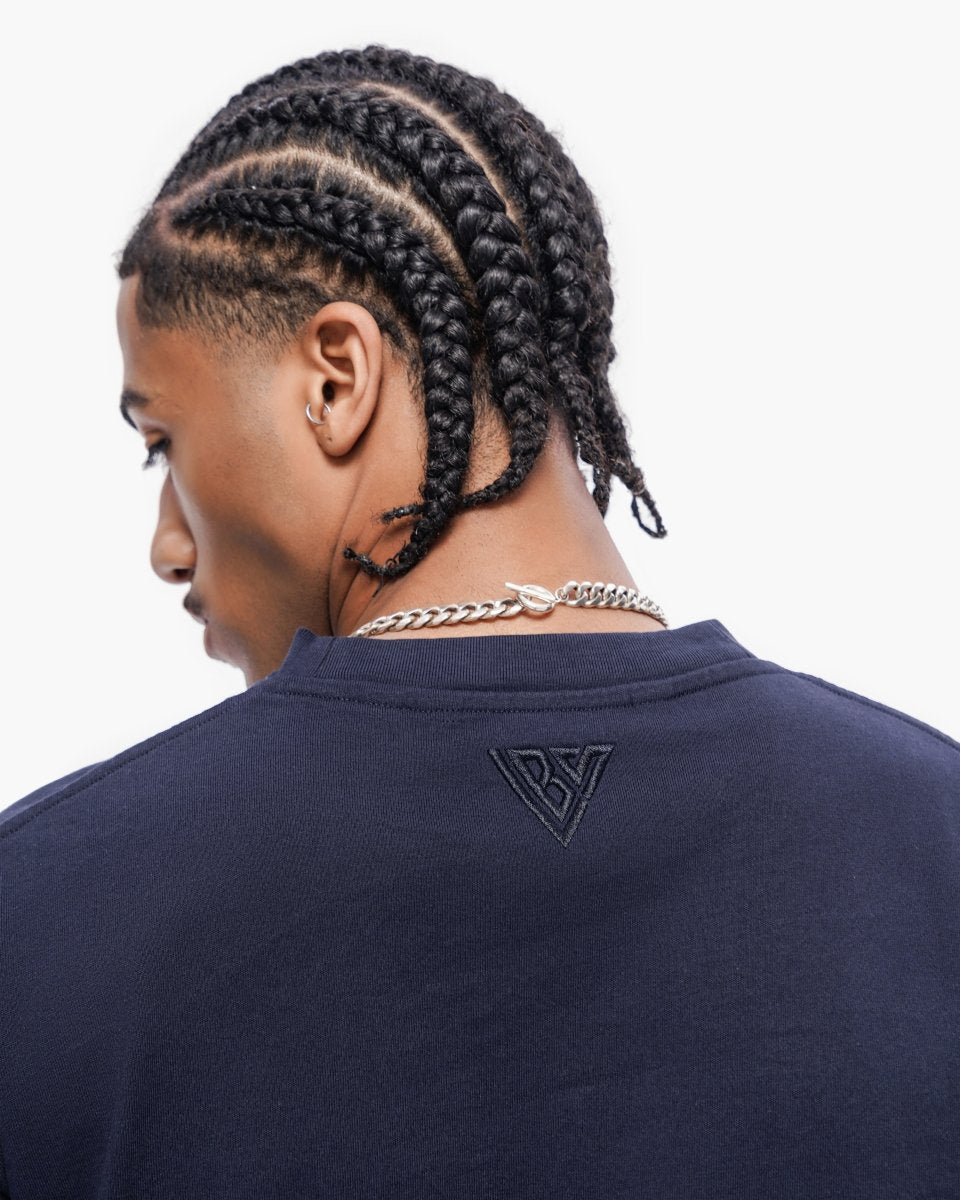 Essential Tank Navy Blue Tee - Valabasas