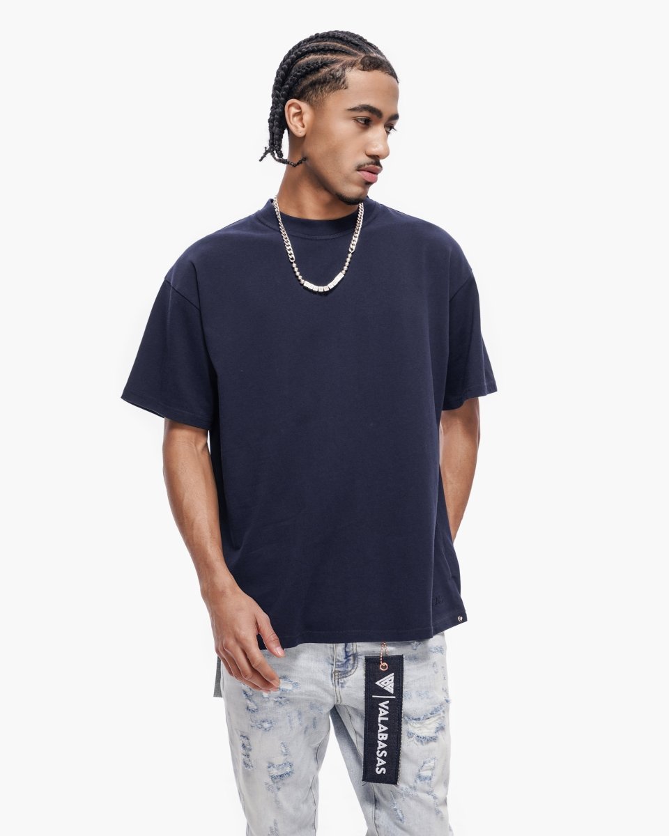 Essential Tank Navy Blue Tee - Valabasas