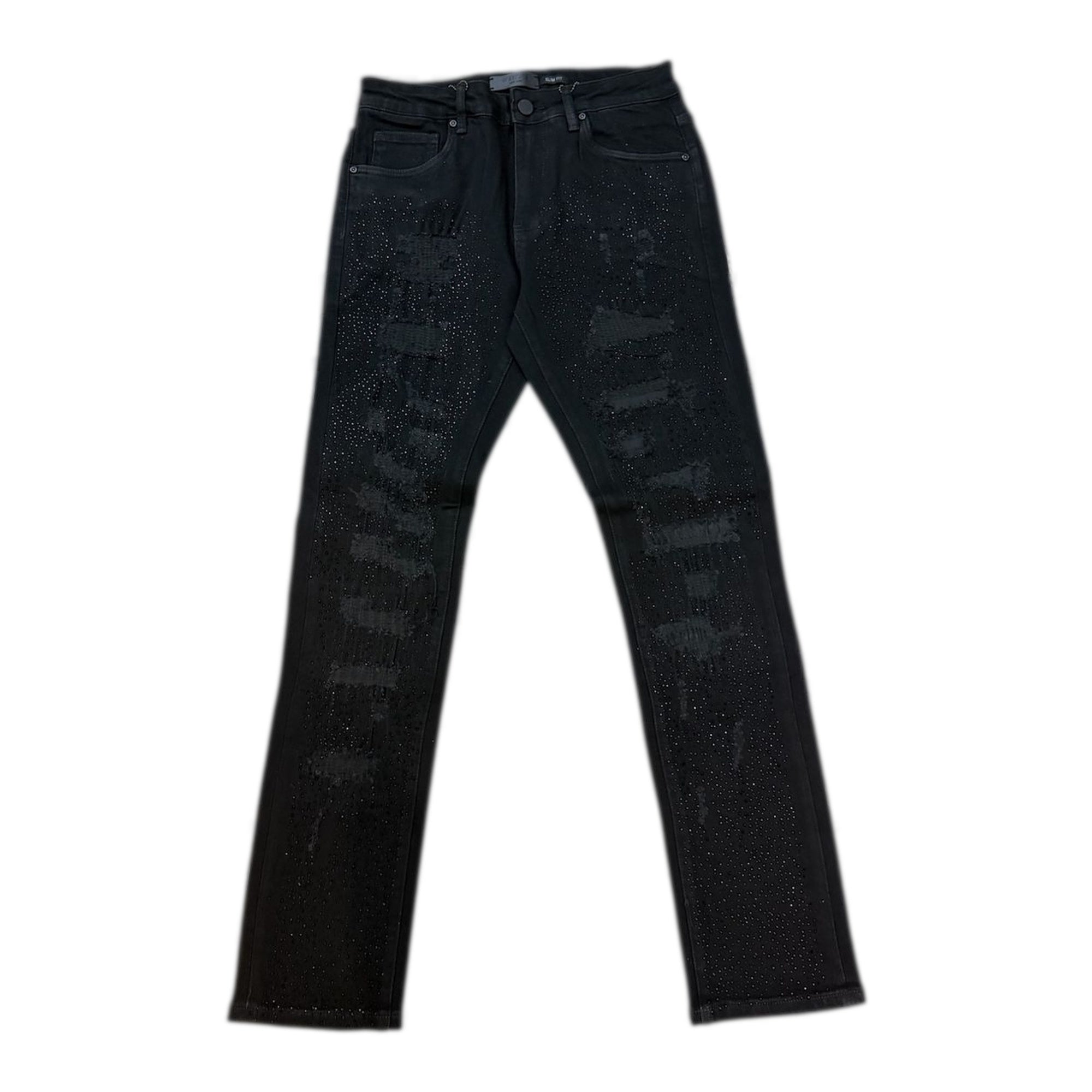Waimea Slim Fit Embellished Black Jeans