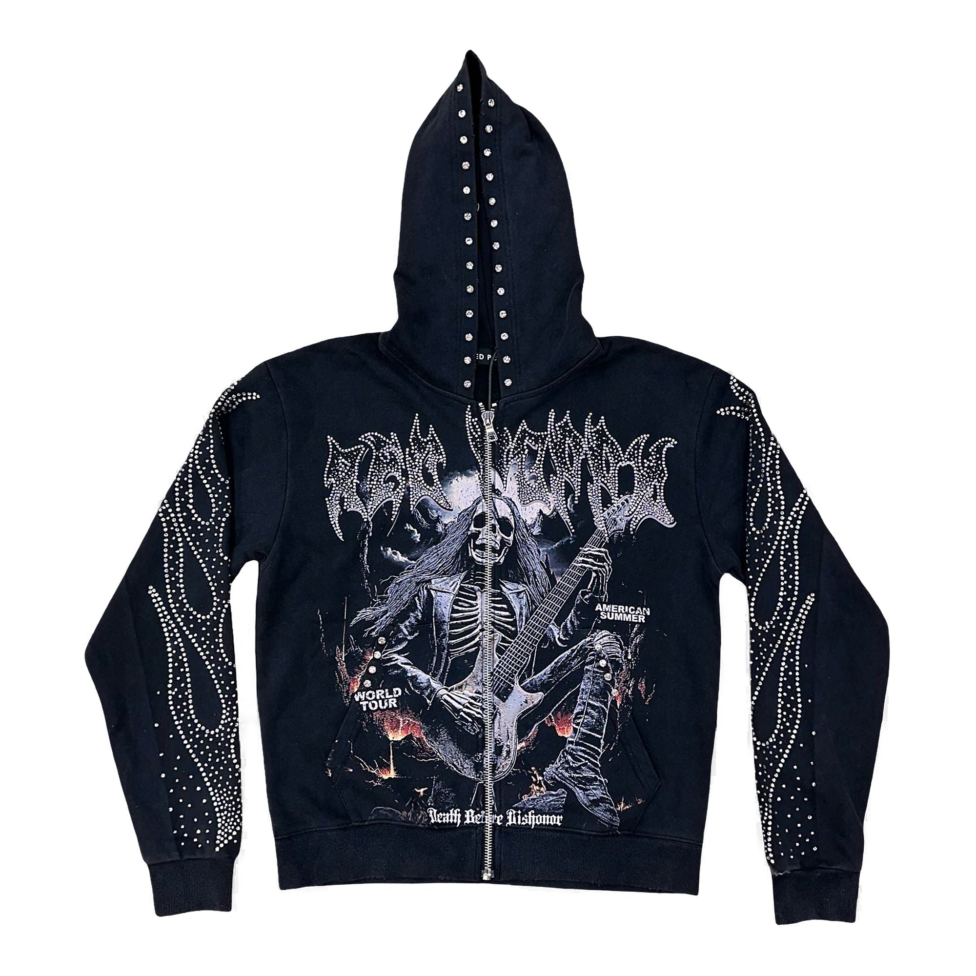 Red Poppy Hoodie for Men - Black