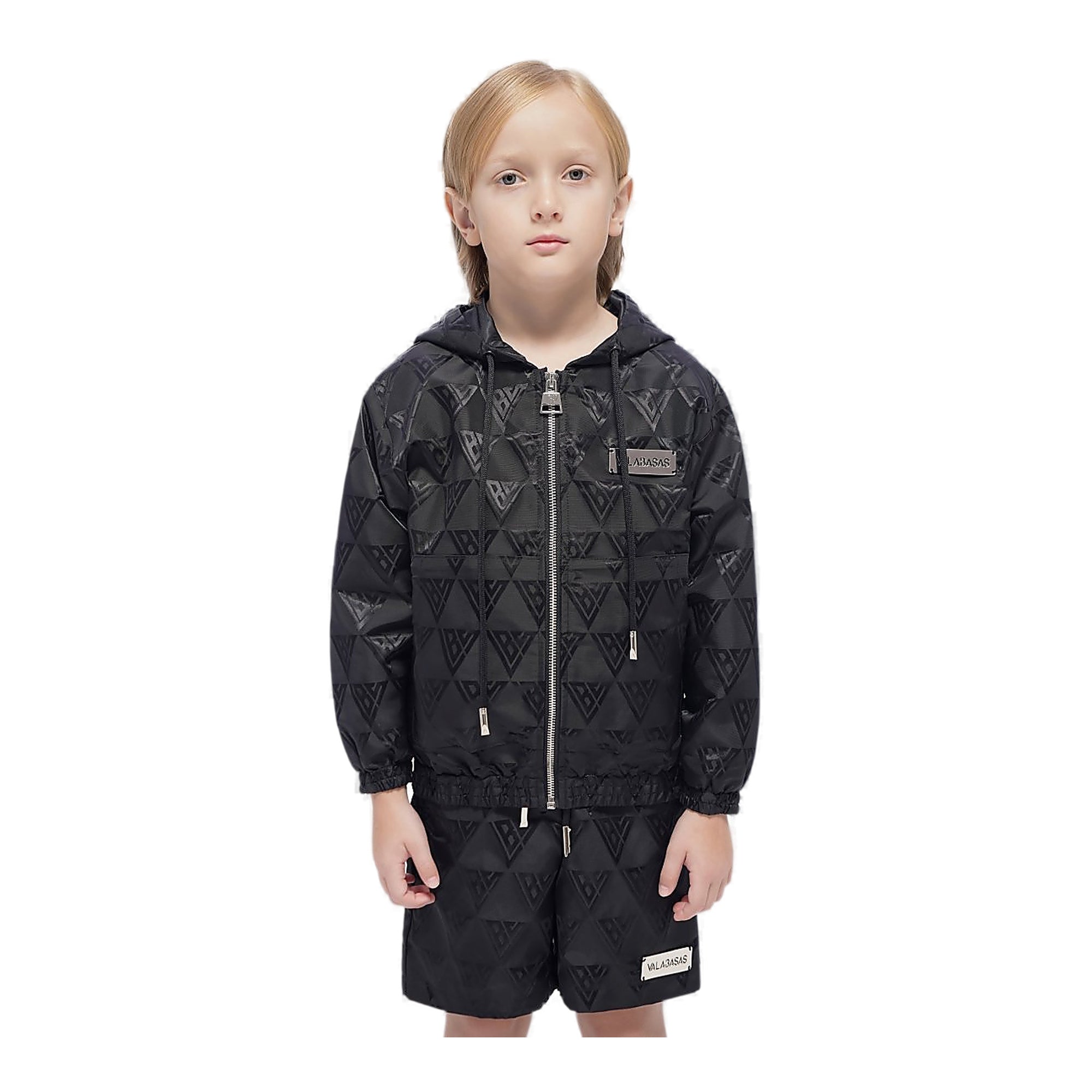 Valabasas Monogram Youth Jacket - Logo Pattern Black