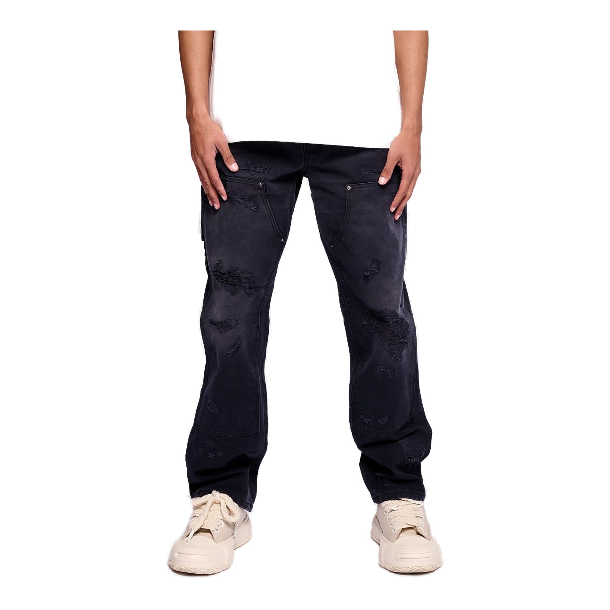 Valabasas Bop Canvas Dark Blue Straight Pants - Dark Blue