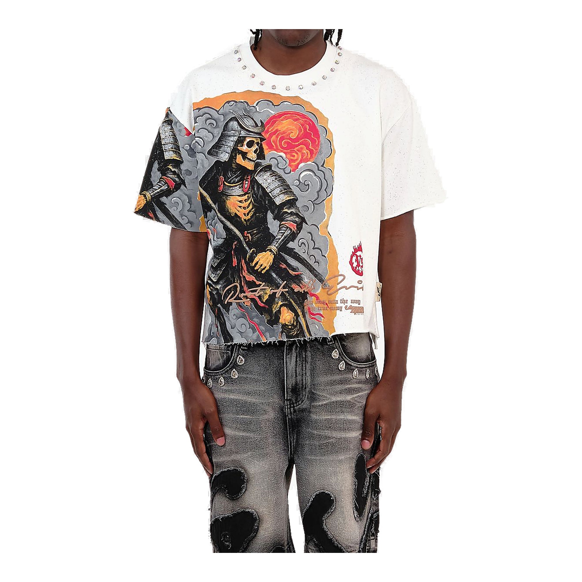 Copper Rivet Samurai T-Shirt - Rhinestone