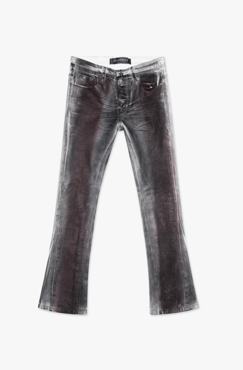 Fax Waxed Stacked Denim Red White Dirty waxed - Valabasas