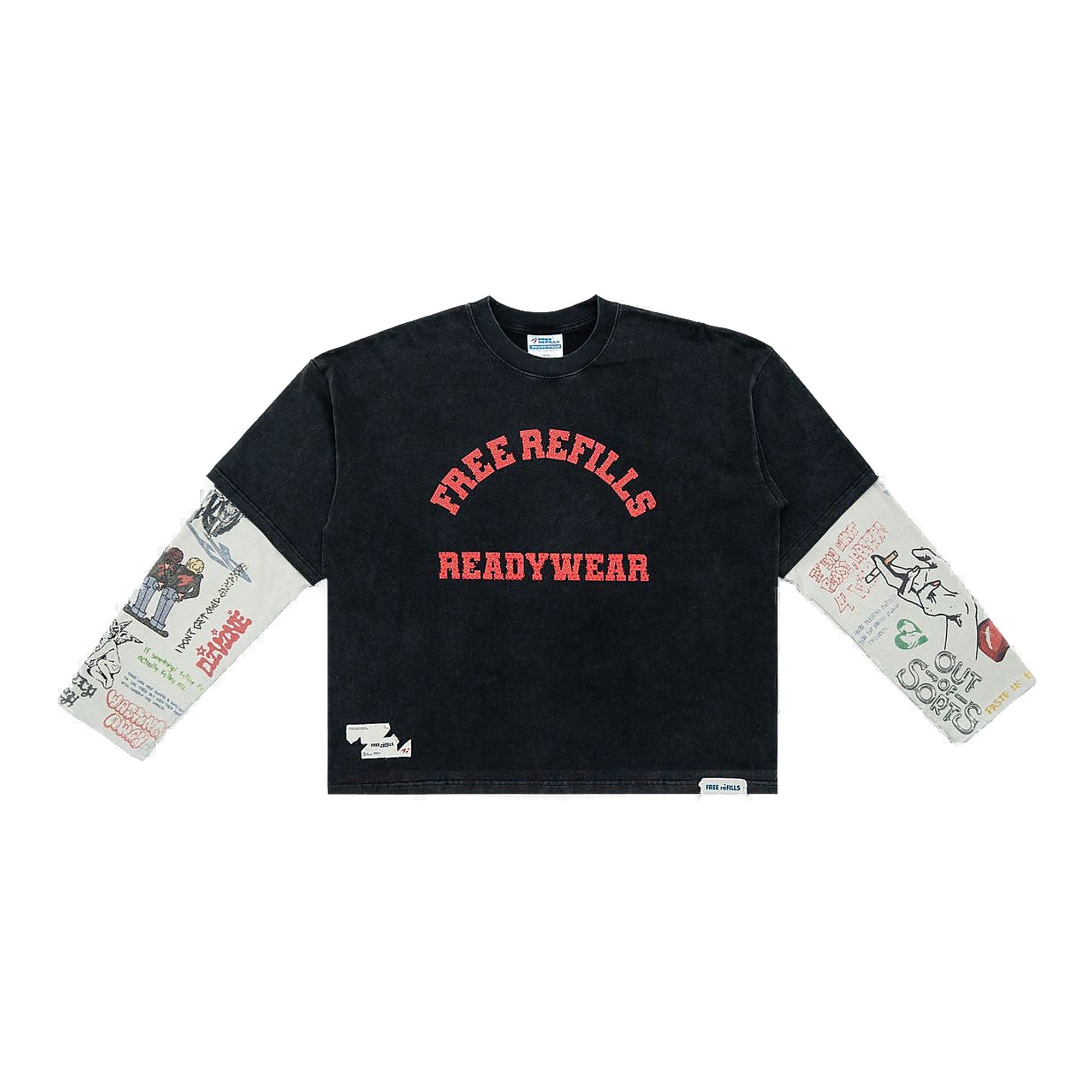 Free Refills Graffiti Thermal L/S Tee Men's - Black
