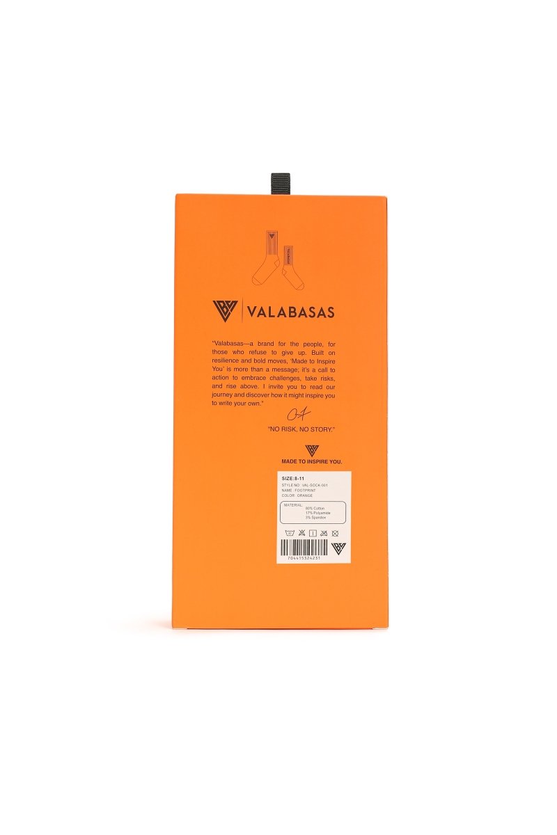 Footprint Socks Orange - Valabasas