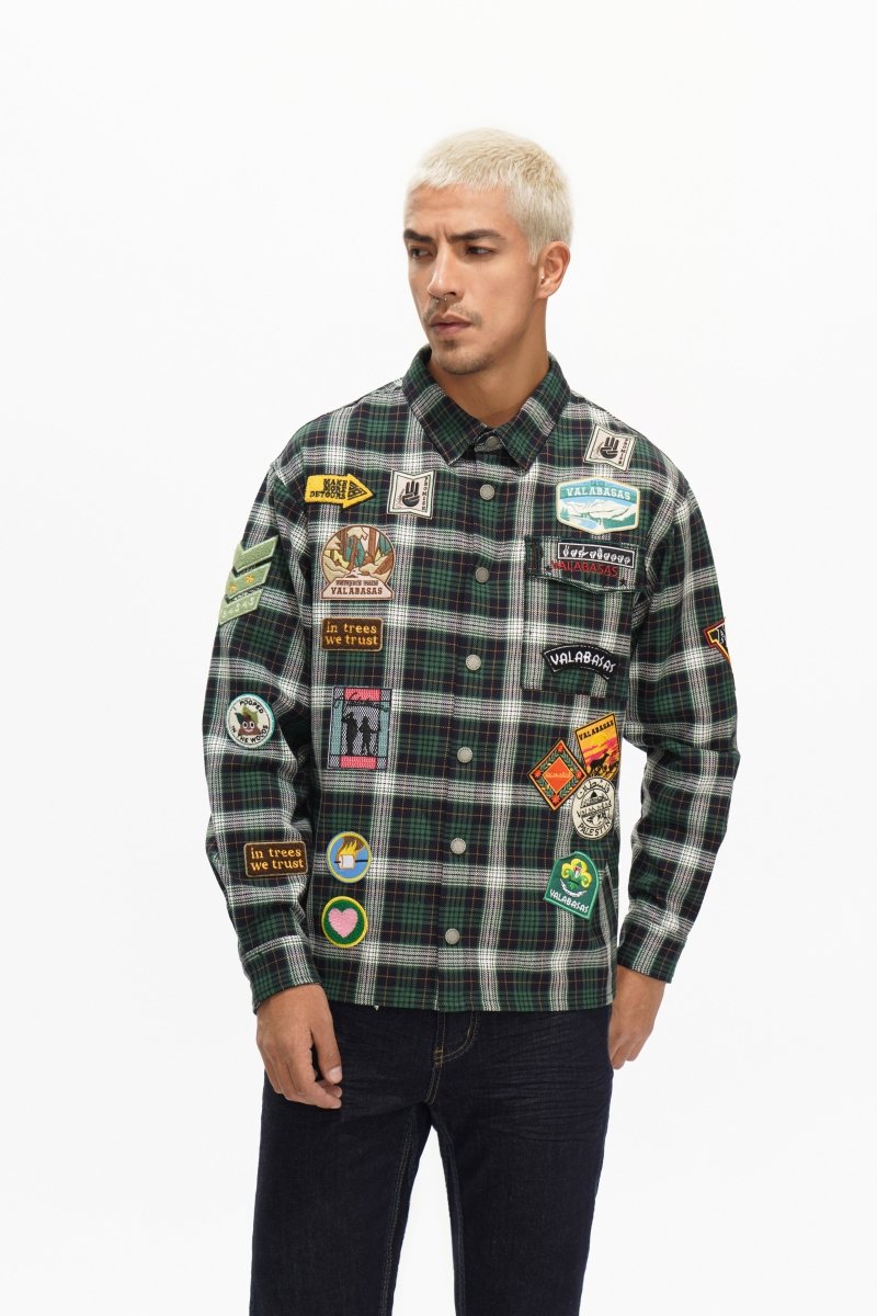 Forge Button Down Green/White/Black - Valabasas