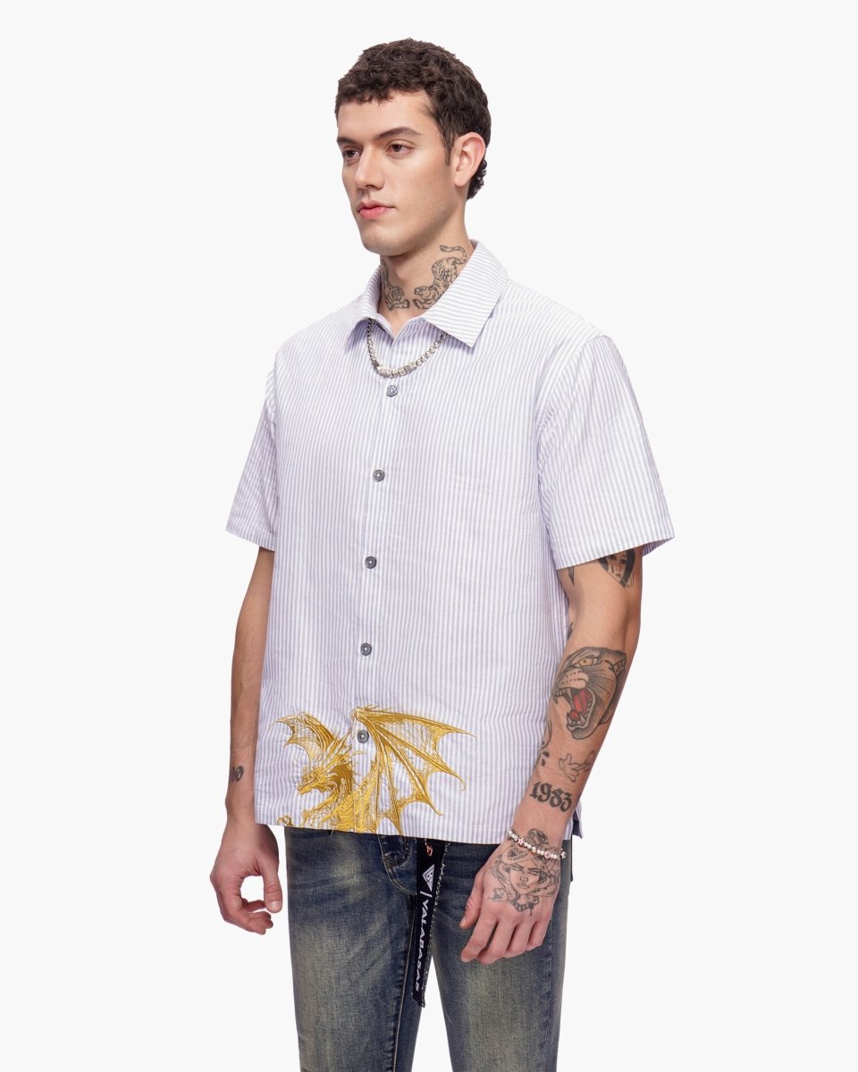 Fugazi Button Down Navy / White - Valabasas