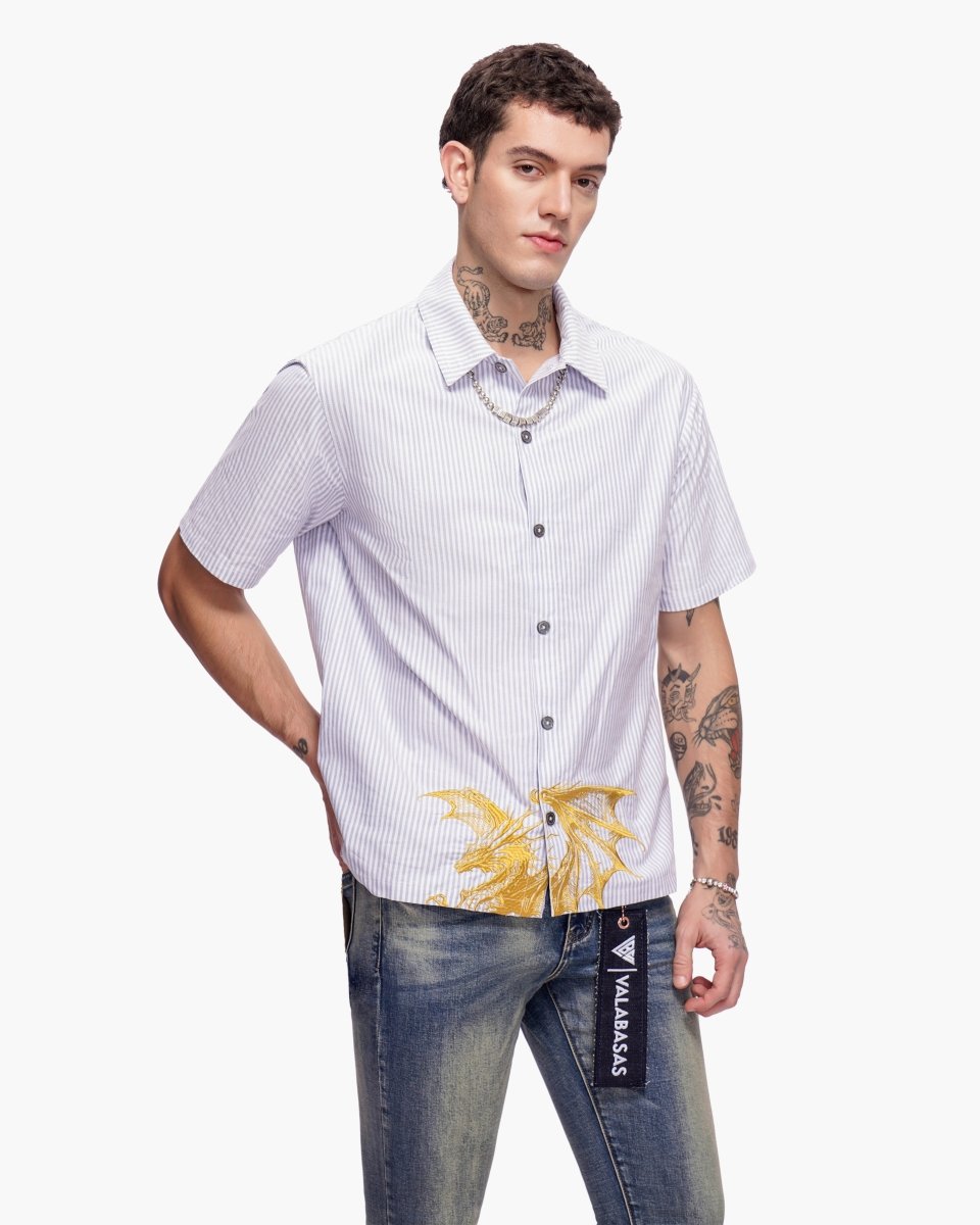 Fugazi Button Down Navy / White - Valabasas