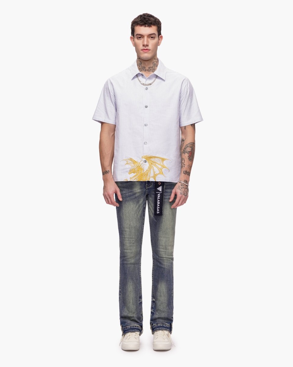 Fugazi Button Down Navy / White - Valabasas