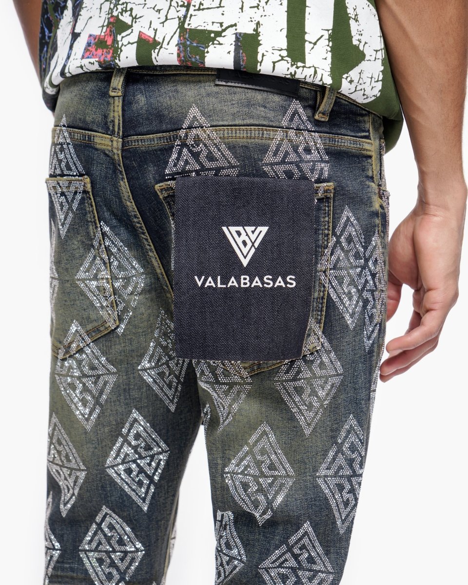 Gather Skinny Dark Blue Wash Jeans - Valabasas