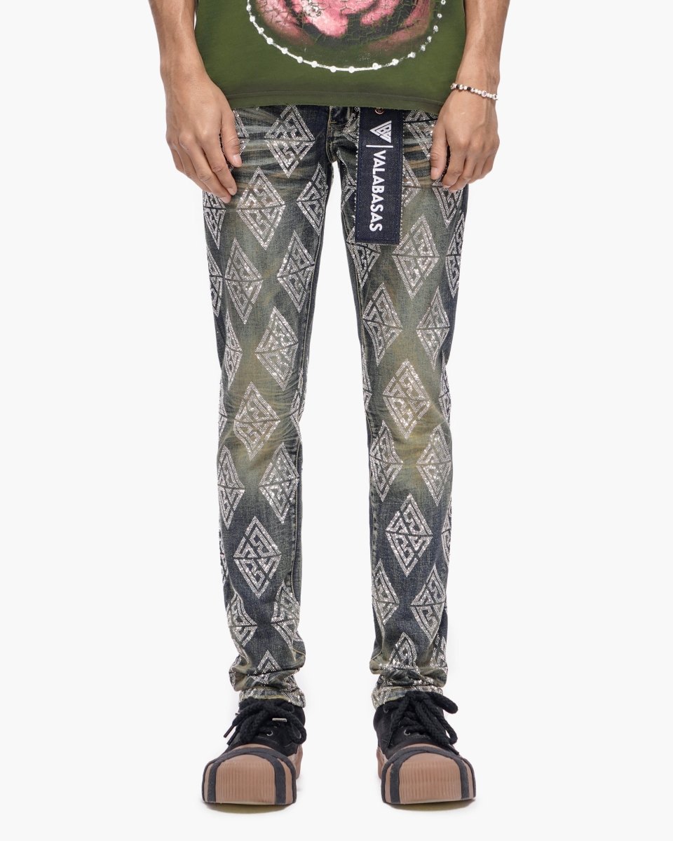 Gather Skinny Dark Blue Wash Jeans - Valabasas