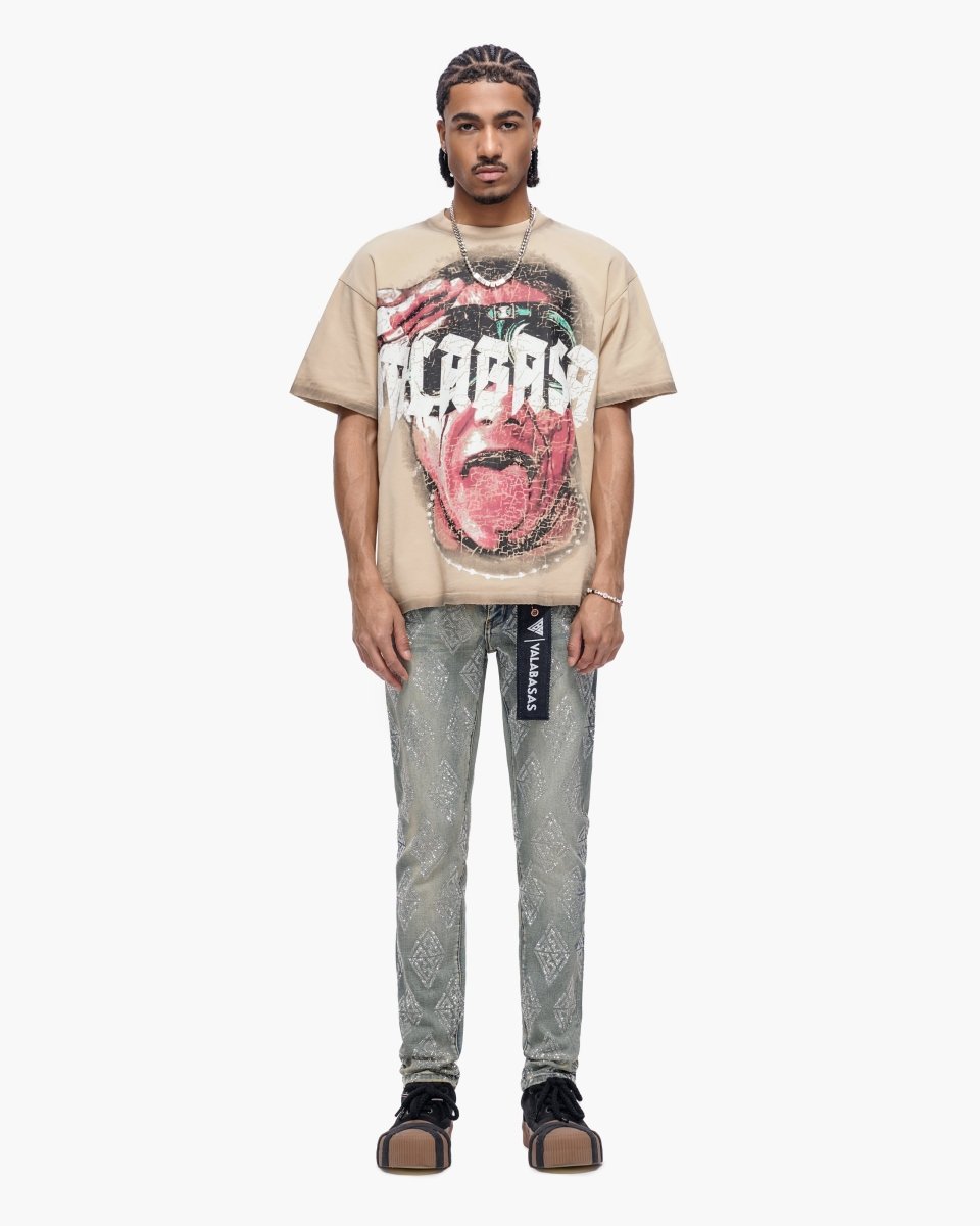 Gather Skinny Vintage Wash Jeans - Valabasas
