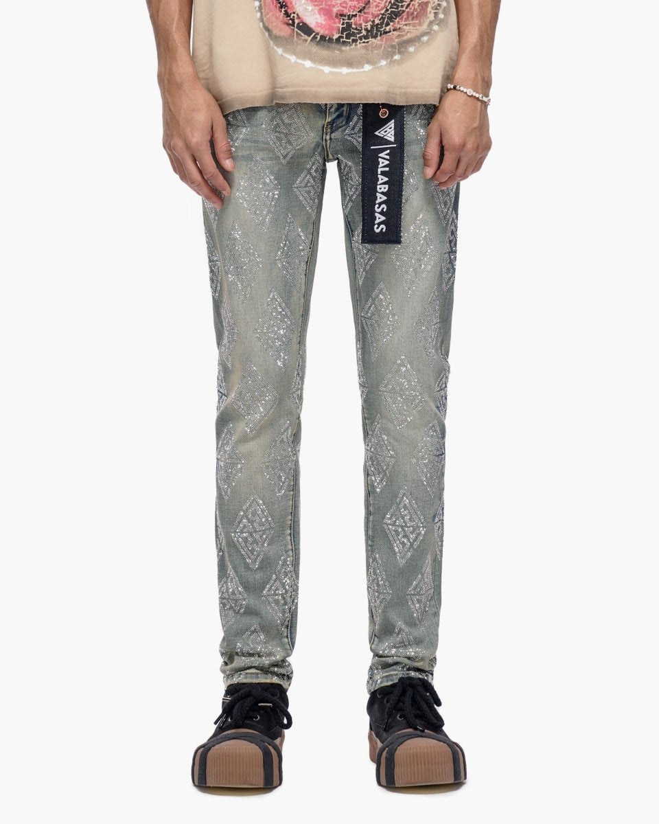 Gather Skinny Vintage Wash Jeans - Valabasas