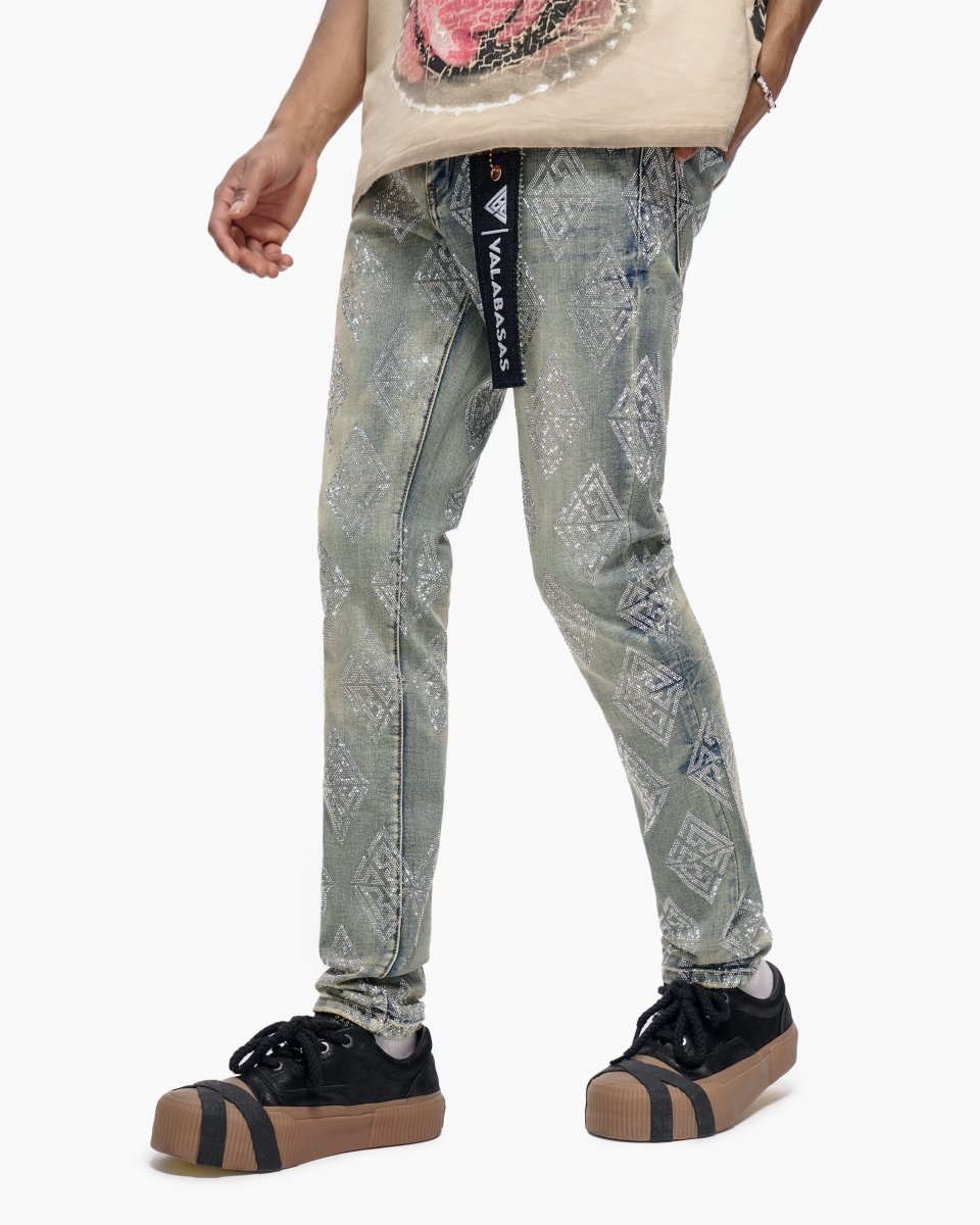 Gather Skinny Vintage Wash Jeans - Valabasas