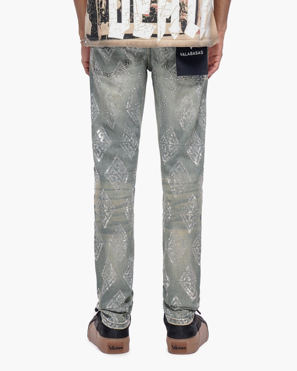 Gather Skinny Vintage Wash Jeans - Valabasas