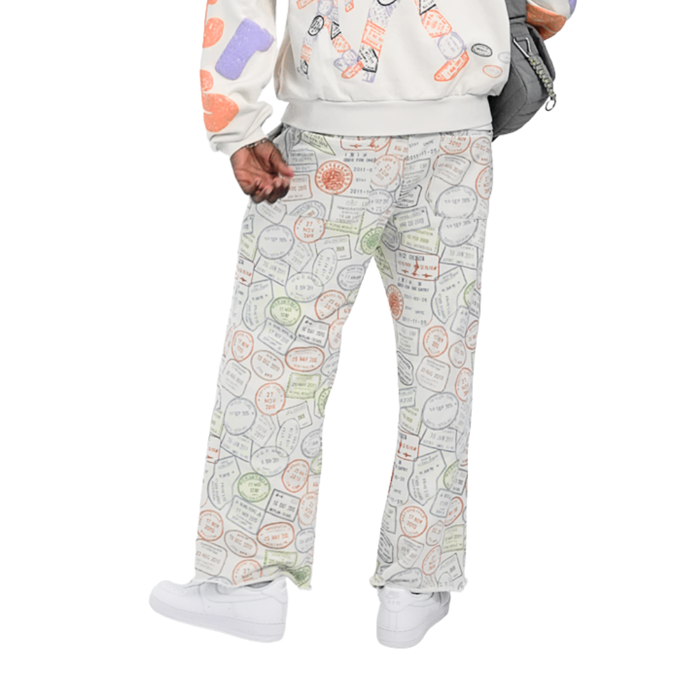 Red Letters Where U Are Men's Pants