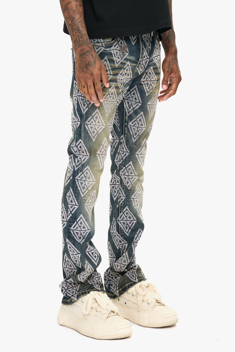 Glim Stacked Flare Jeans Dark Blue Wash - Valabasas