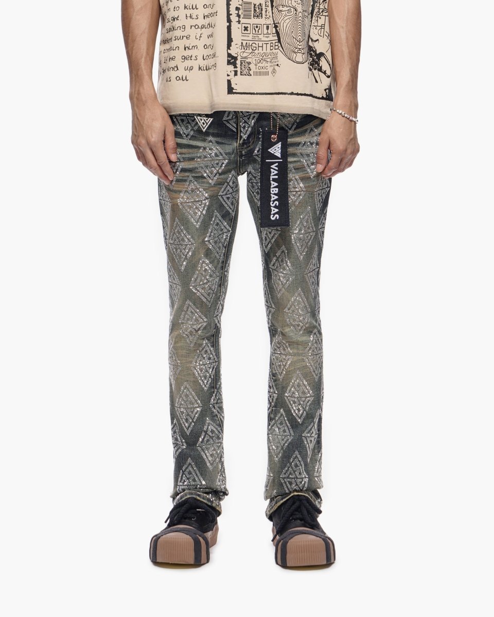 Glim Stacked Flare Jeans Dark Blue Wash - Valabasas