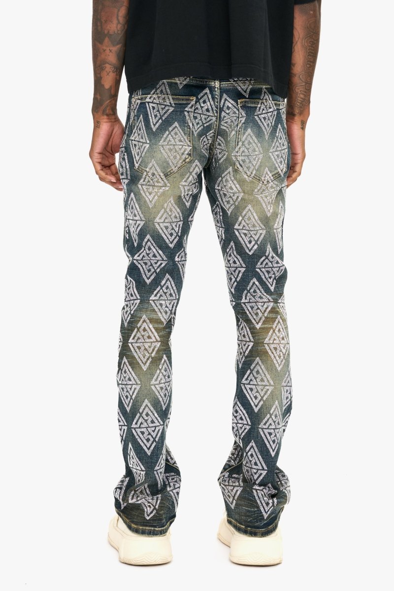 Glim Stacked Flare Jeans Dark Blue Wash - Valabasas