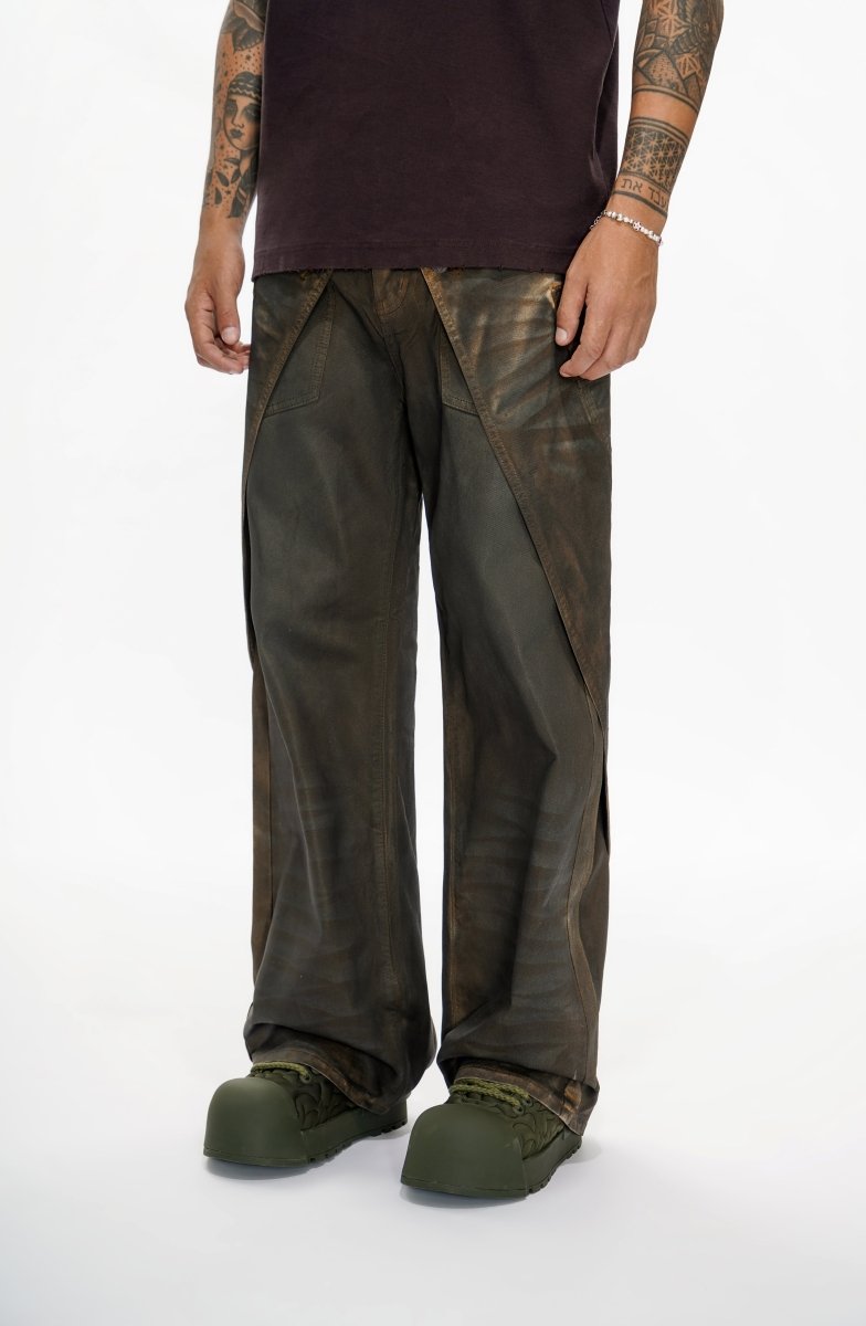 Gozai Vintage Brown Waxed Baggy - Valabasas