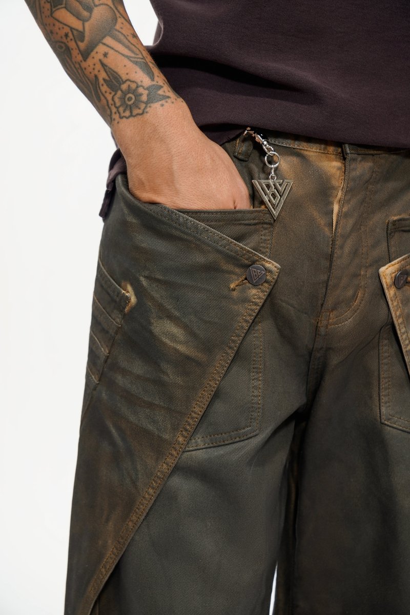 Gozai Vintage Brown Waxed Baggy - Valabasas