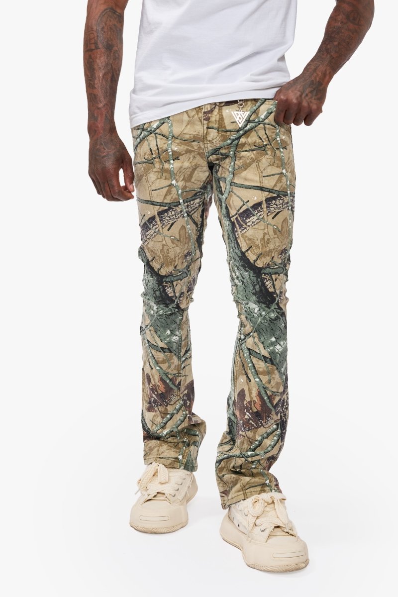 Hazard Forest Camo Stacked Jeans - Valabasas