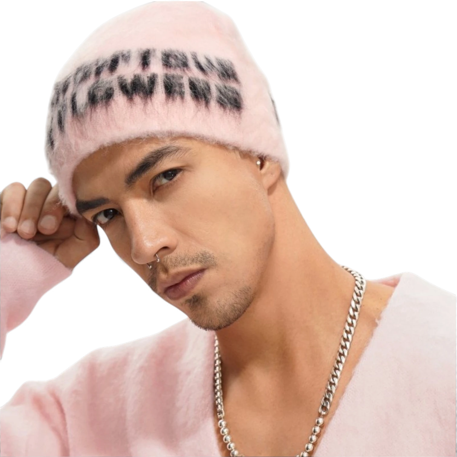 Valabasas Zinnia Beanie - Blurred Logo Pink