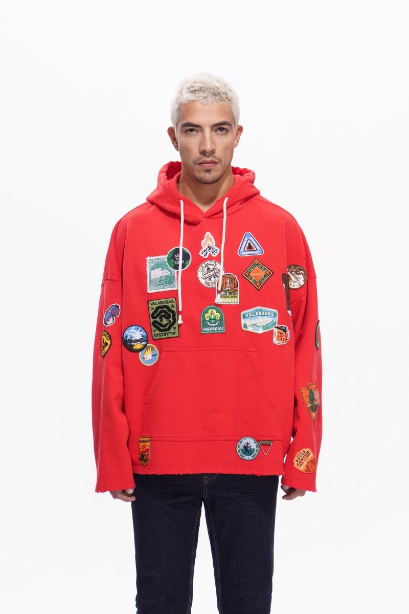 Haze Washed Red Hoodie - Valabasas
